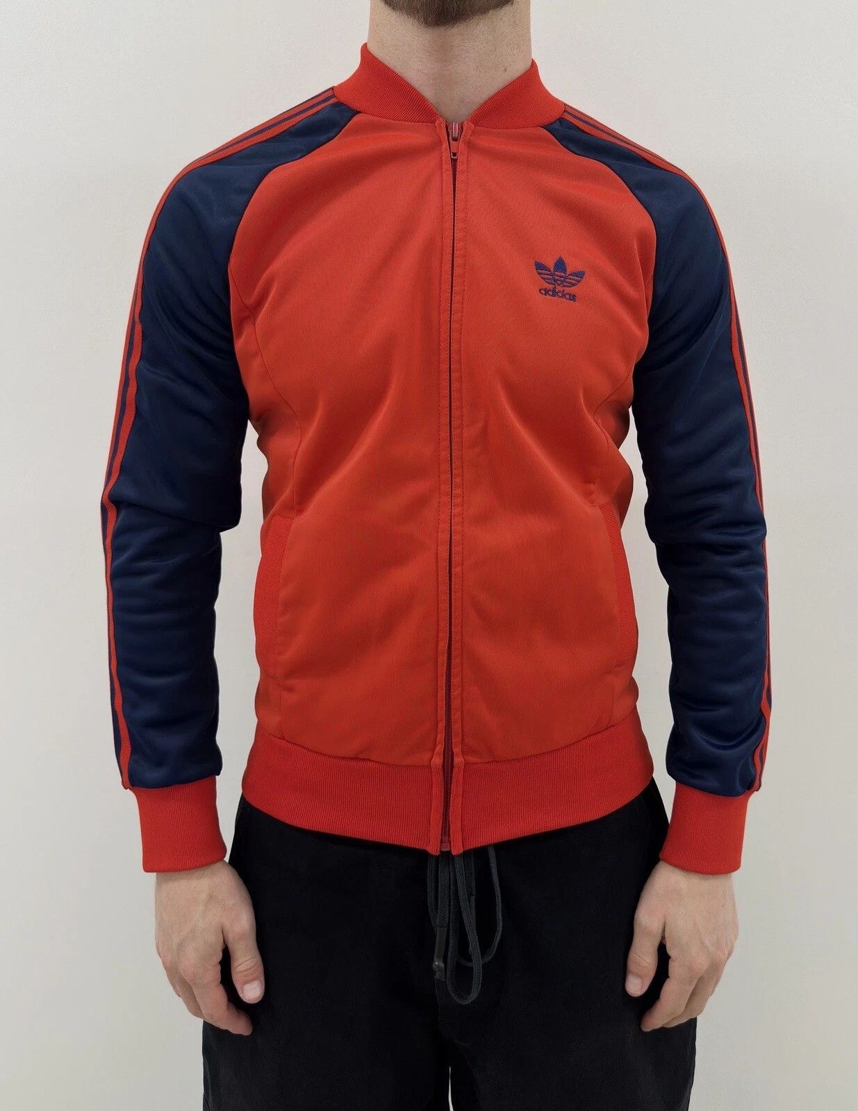 VINTAGE 1980s ADIDAS VENTEX TRACK JACKET MENS made in France