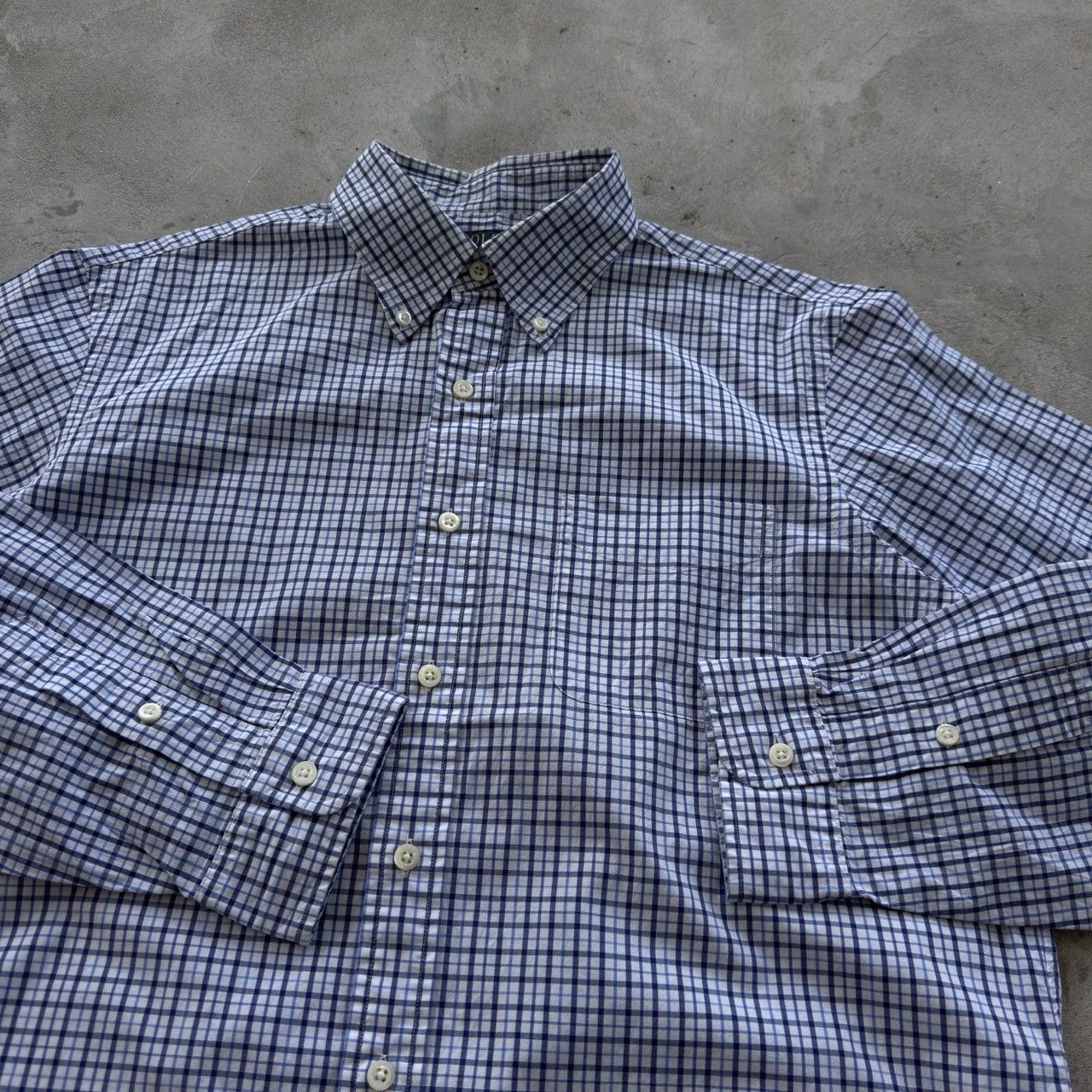 Polo Ralph Lauren Polo Ralph Lauren Blue White Check Stretch Poplin Shirt L Size US L / EU 52-54 / 3 - 4 Thumbnail