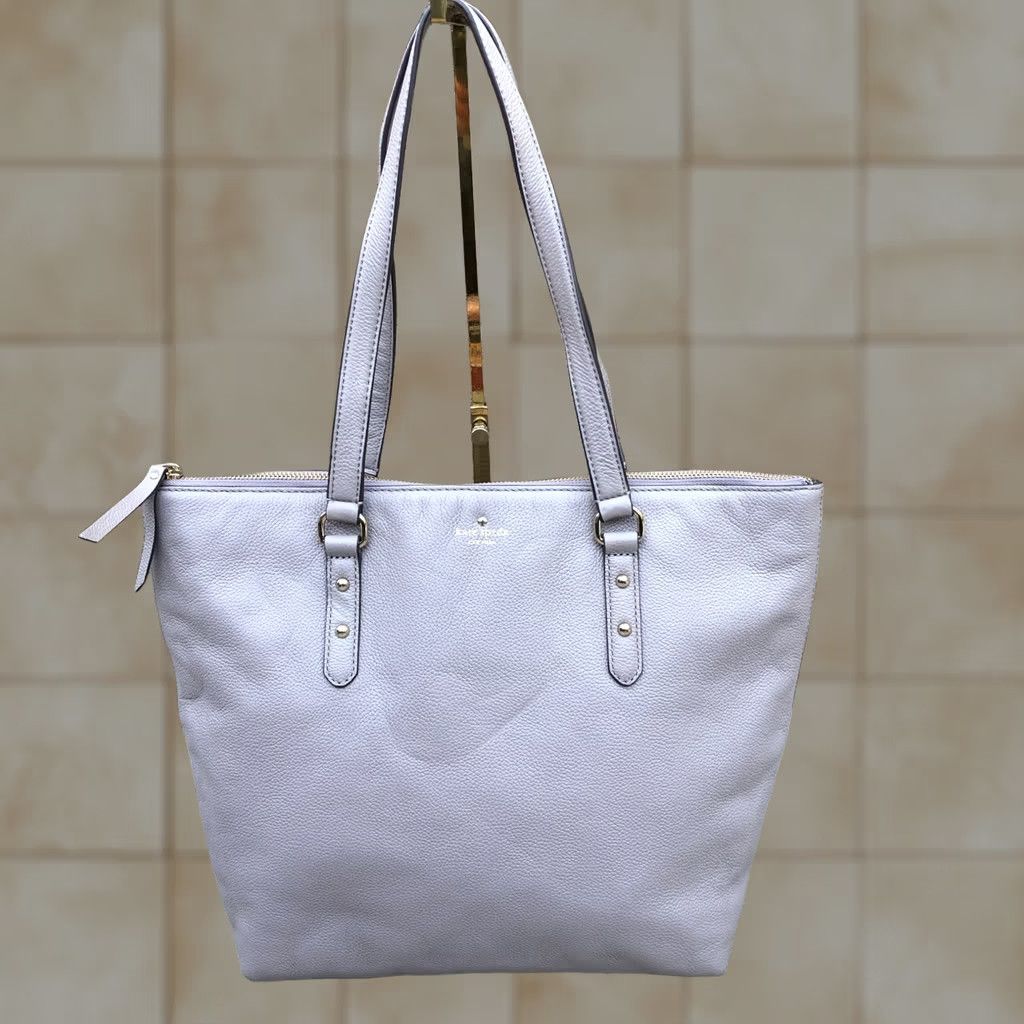 Vintage KATE SPADE Penny Larchmont Avenue Tote Purse Beige Leather Shoulder Hand Bag Women's Large 16 W x 10 H x 5 D Size ONE SIZE - 1 Thumbnail
