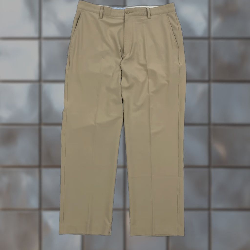 Footjoy FootJoy Men’s Khaki Tan Flat Front Performance Golf Pants 35x30 Stretch Chinos Size US 35 - 1 Thumbnail