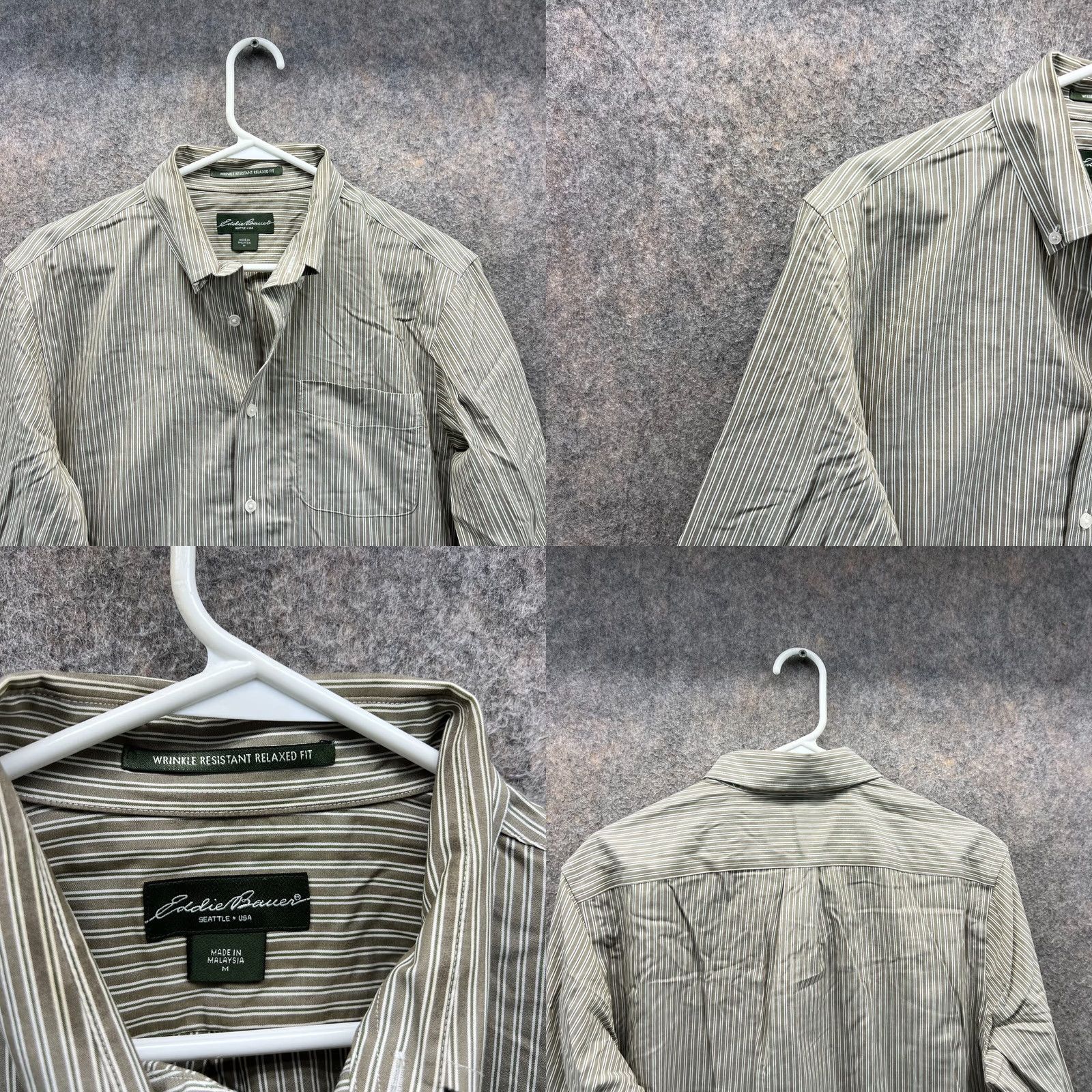 Eddie Bauer VINTAGE Eddie Bauer Shirt Men Medium Green Striped Button-Down Wrinkle Resistant Size US M / EU 48-50 / 2 - 8 Thumbnail