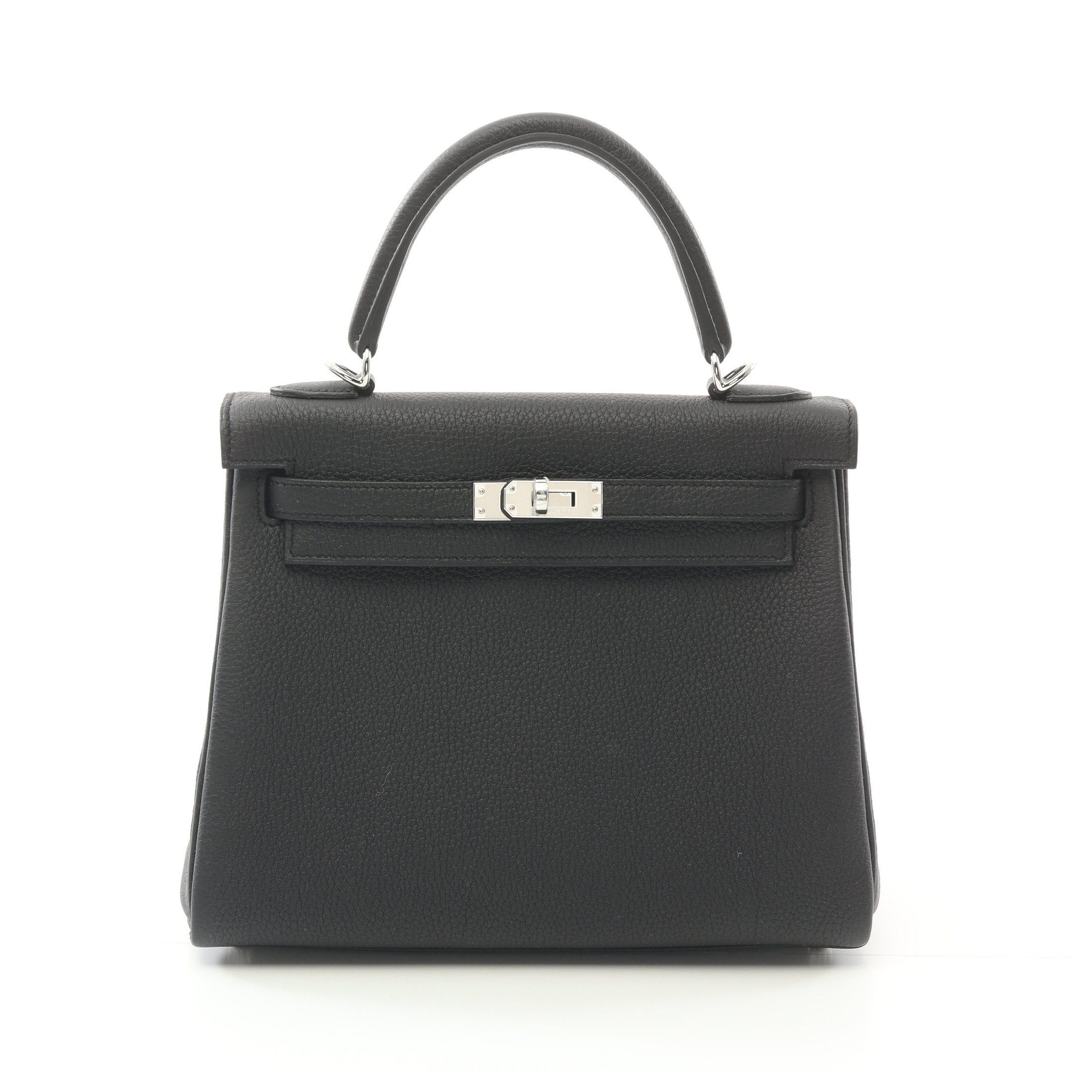 Hermes Hermes Kelly 25 Handbag Togo Black Silver Hardware Inner Stitch Double Engraved Size ONE SIZE - 1 Thumbnail