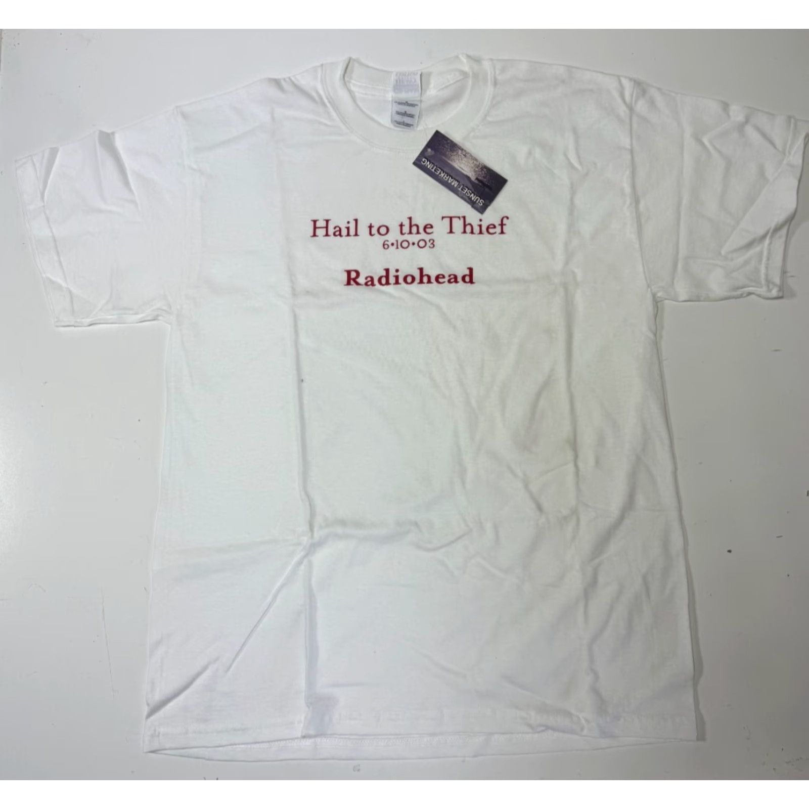 Gildan VINTAGE Radiohead Hail to the Thief T-Shirt Mens Large White 90s Graphic Music Size US L / EU 52-54 / 3 - 2 Thumbnail