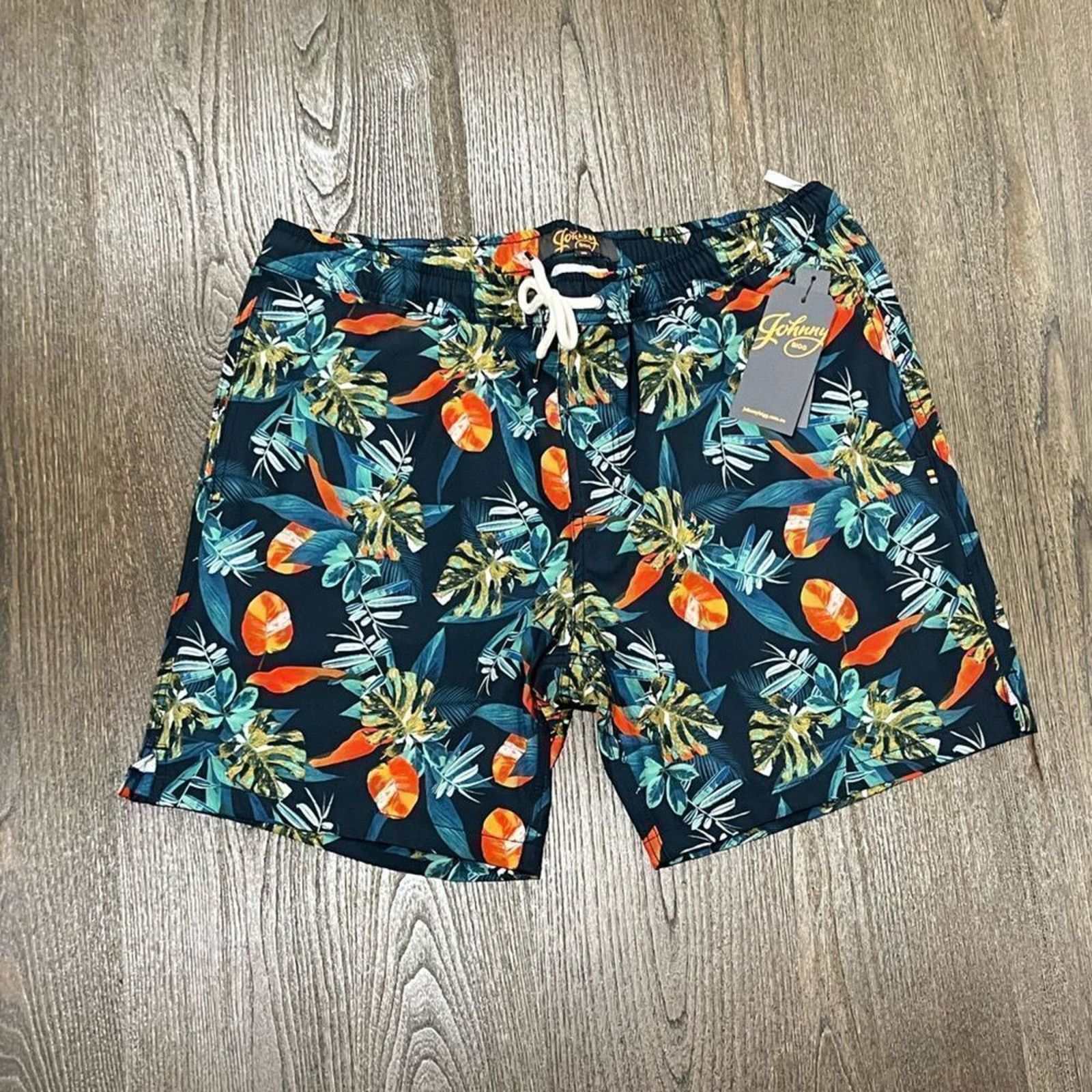 Vintage NWT Johnny Bigg Jungle Leaf Stretch Swim Short Size 36/L Size US 31 - 1 Thumbnail
