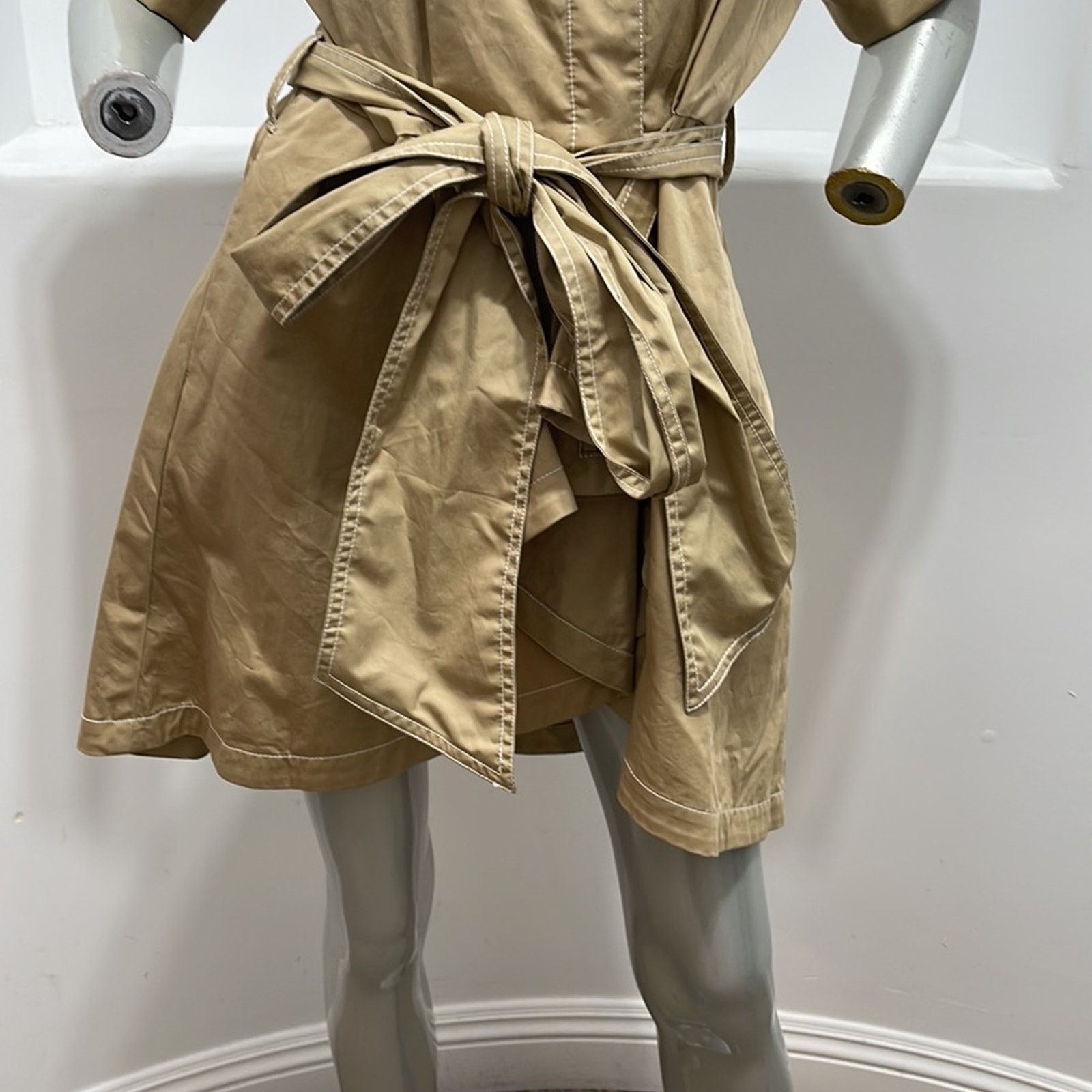 Badgley Mischka Badgley Mischka Belted Khaki Jacket Dress 3/4 Sleeve Size 6 Size M / US 6-8 / IT 42-44 - 9 Thumbnail
