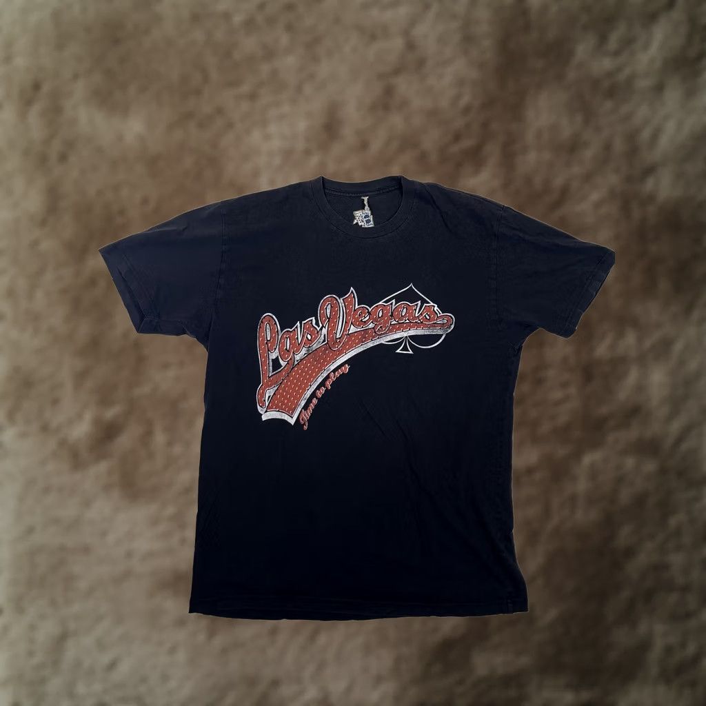 Vintage VINTAGE Las Vegas T-Shirt Mens Large Time To Play Black Casino Gambling Shirt Crew Neck Short Sleeve Graphic Print, Las Vegas, Casino, Gambling, 90s Size US L / EU 52-54 / 3 - 1 Thumbnail