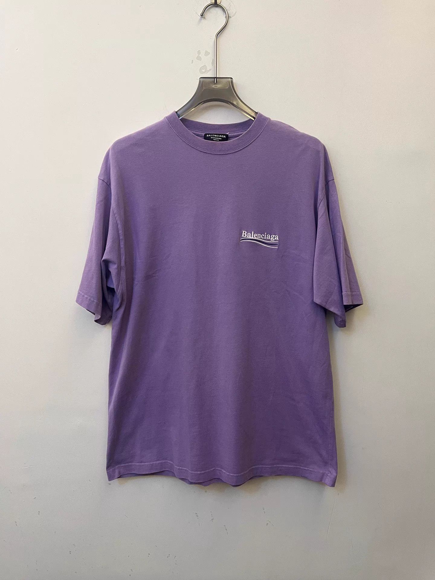 Balenciaga Balenciaga Logo Crew Short-Sleeve T-Shirt Purple M Unisex Size US M / EU 48-50 / 2 - 1 Thumbnail