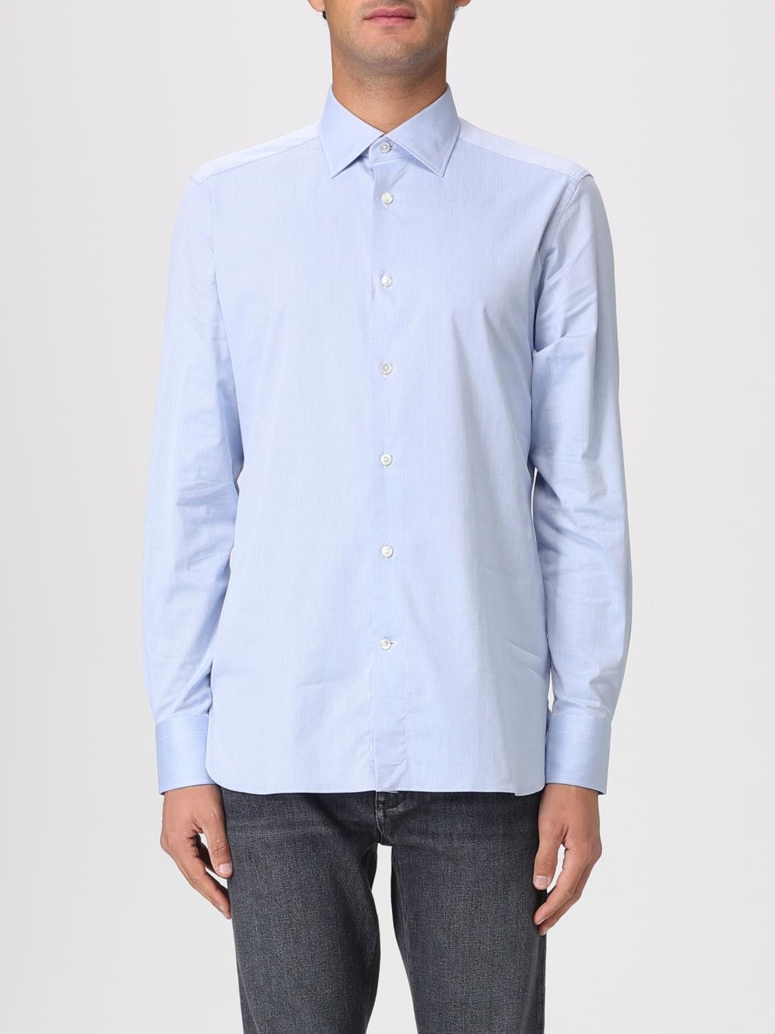 Ermenegildo Zegna Zegna Shirt Men Gnawed Blue Size US M / EU 48-50 / 2 - 1 Thumbnail