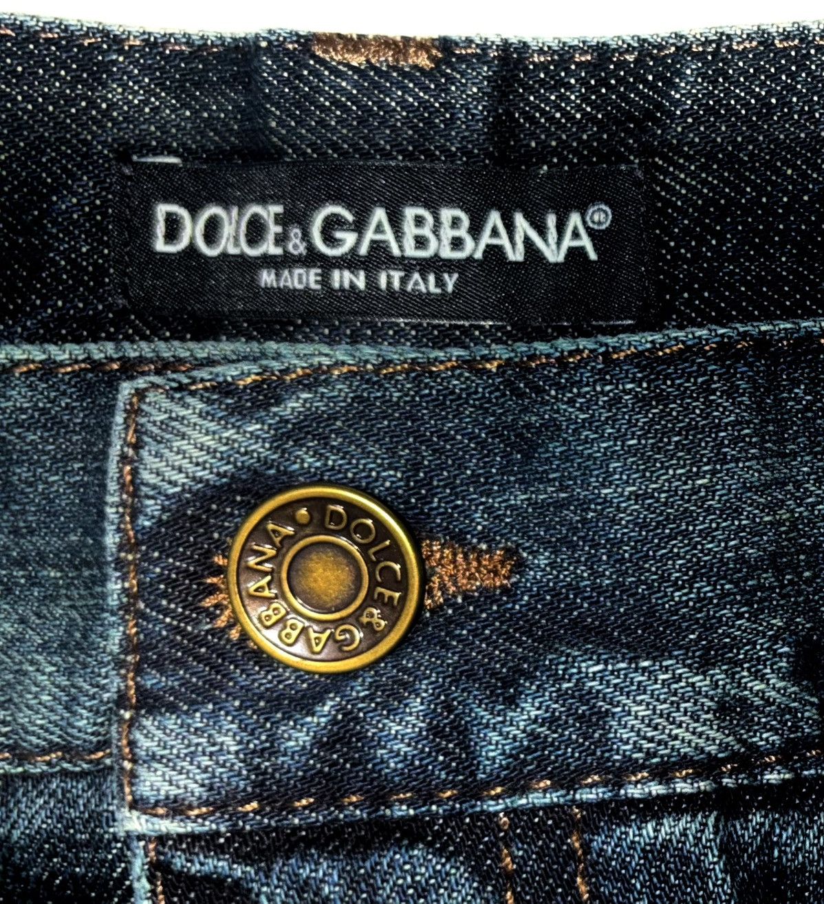 Dolce & Gabbana Dolce & Gabbana Men Western Pkts Blue Jeans 34W/ 26.5 In Size US 34 / EU 50 - 6 Thumbnail