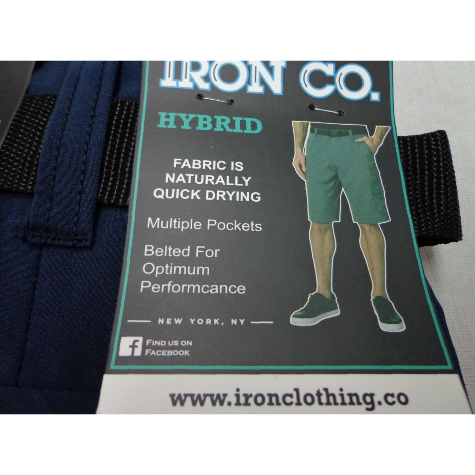 Vintage IRON CO. Hybrid Shorts Belted Varsity Blue 31 NEW Men Regular Blue 92% Polyester 8% Spandex Belted Hybrid Shorts Iron Co. Size US 31 - 3 Thumbnail