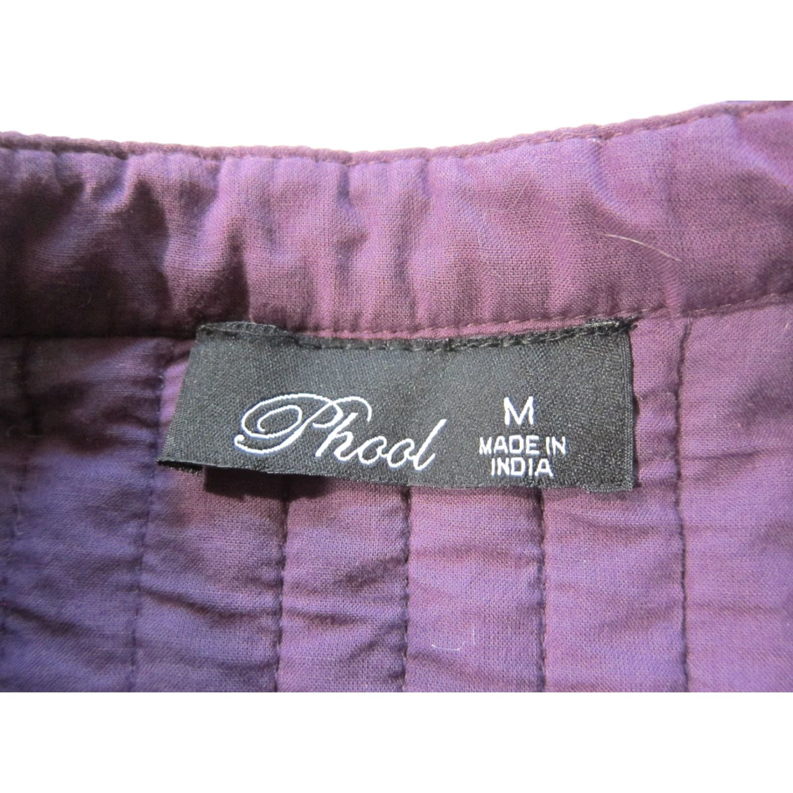 Vintage Phool India 100% Cotton Floral Purple Green Quilted Tie Dye Blazer Jacket Medium Size M / US 6-8 / IT 42-44 - 3 Thumbnail