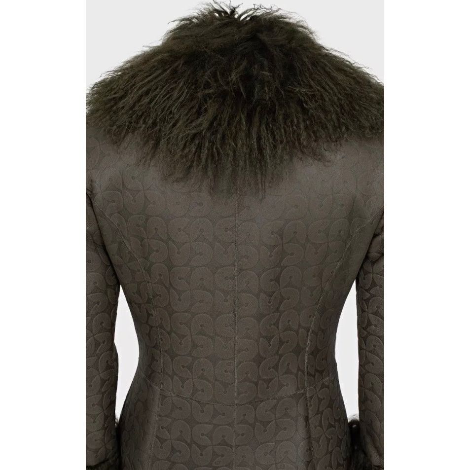 Gianfranco Ferre Ferre Green Shearling Coat Fur Insets IT42 Size M / US 6-8 / IT 42-44 - 5 Thumbnail