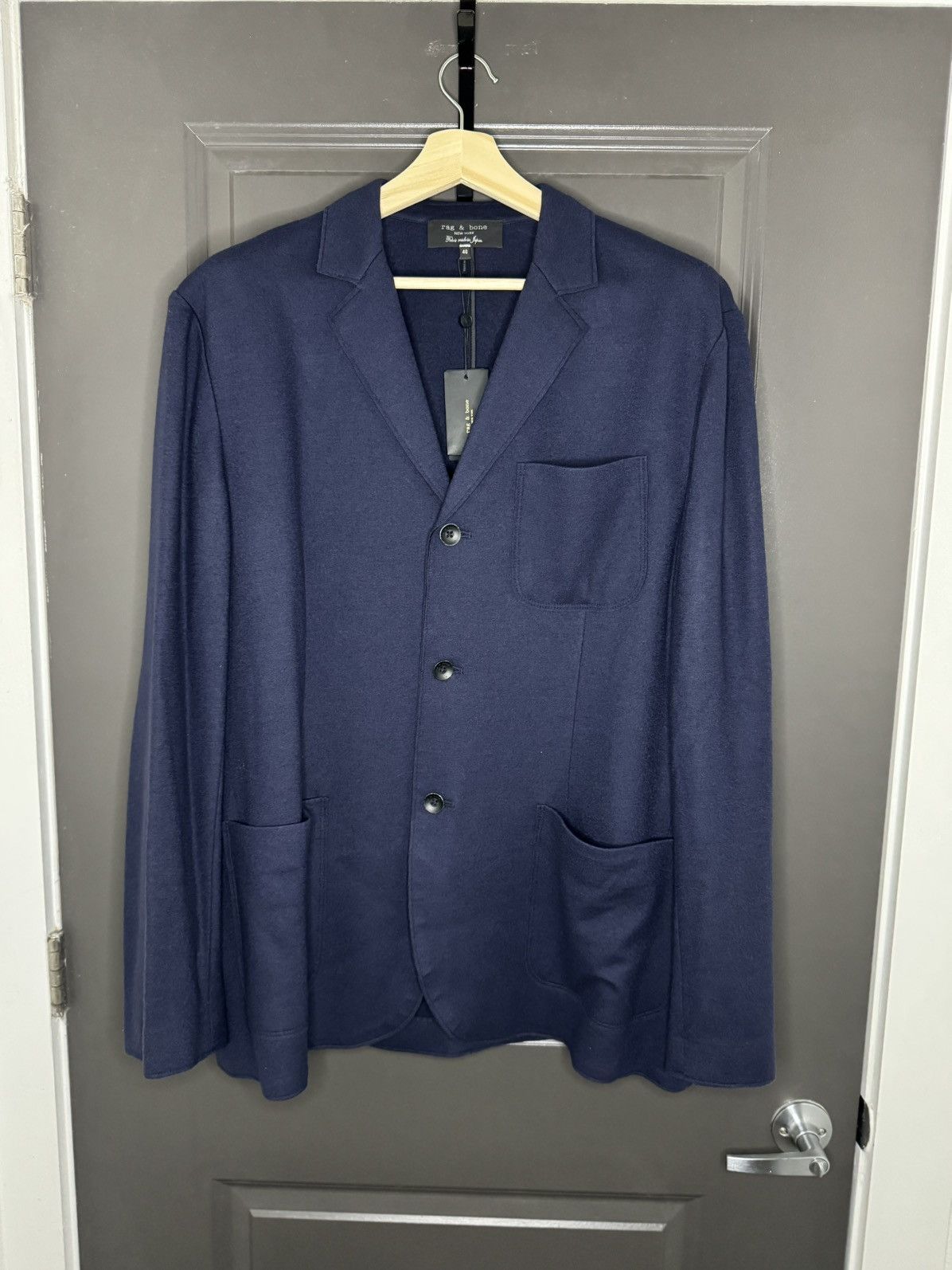 Rag & Bone rag & bone Achilles Japanese Wool Cardigan Blazer Navy 46R Size 46R - 4 Thumbnail