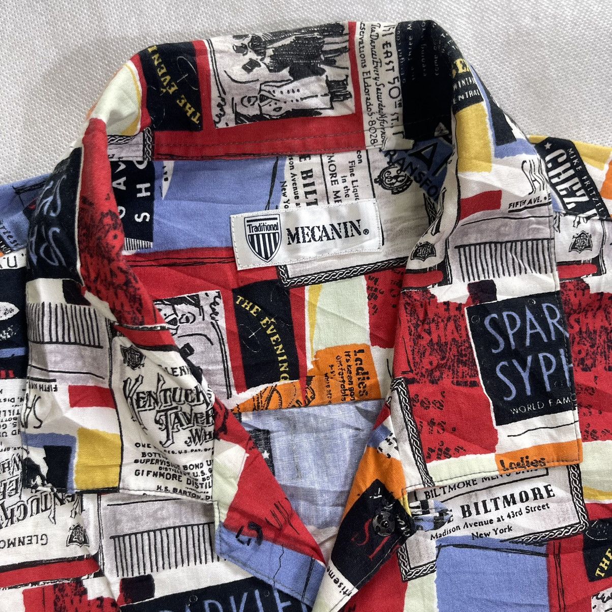 Art Comes First × Japanese Brand Rare! 30s Old Lounge Advertisement Collage Shirt Size US L / EU 52-54 / 3 - 7 Thumbnail