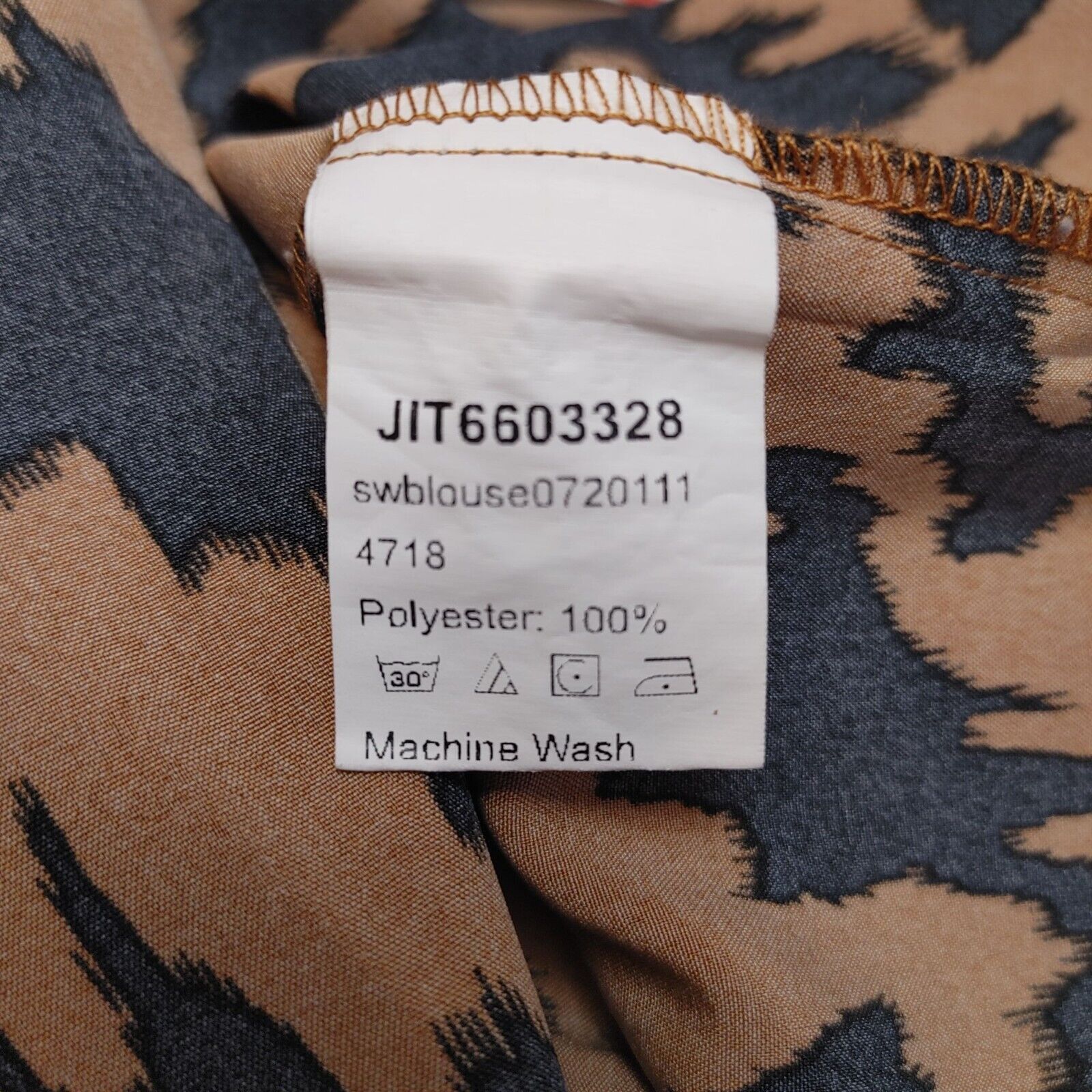 Shein Shein | Women's Brown Leopard Print Short Wide Sleeve Top 8/ Size L / US 10 / IT 46 - 4 Thumbnail