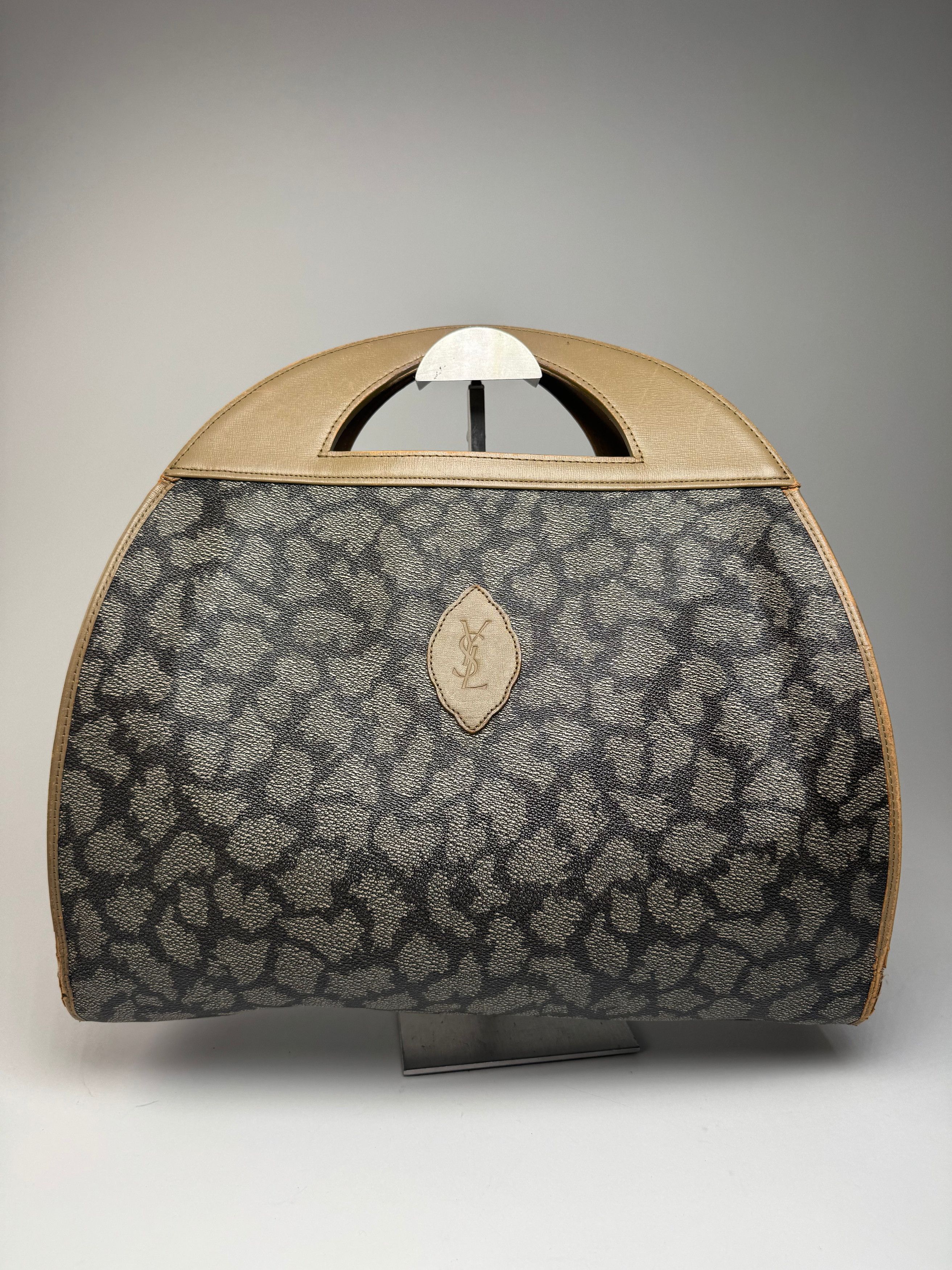 Other Vintage Yves Saint Laurent Leather Tote Bag Grey Brown Black Size ONE SIZE - 1 Thumbnail