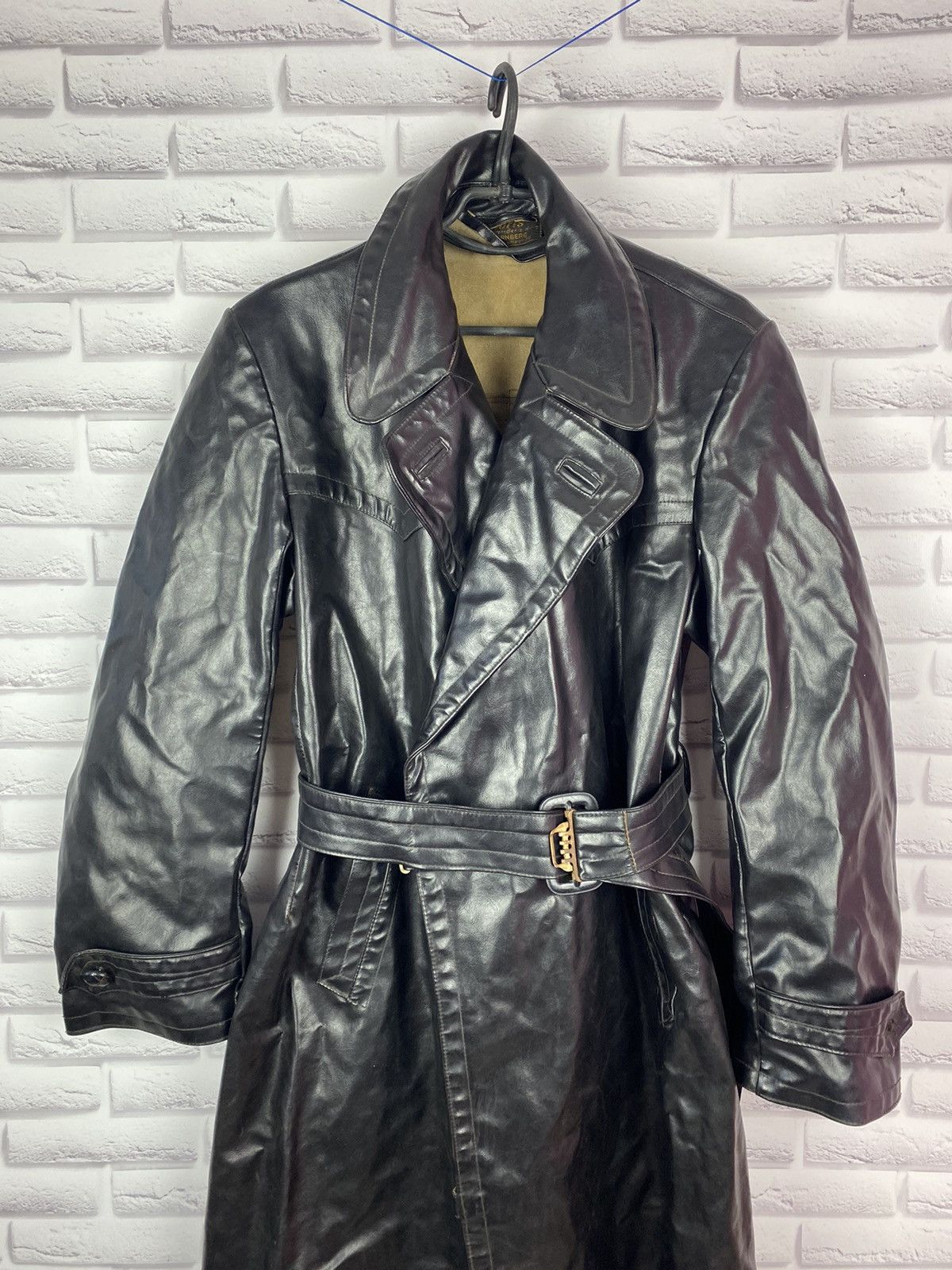 Leather Black vintage leather frock cape coat Size US L / EU 52-54 / 3 - 2 Thumbnail