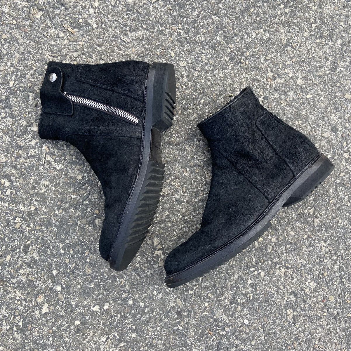 image of Rick Owens Fw16 Suede Creeper Boot in Black, Men's (Size 10)