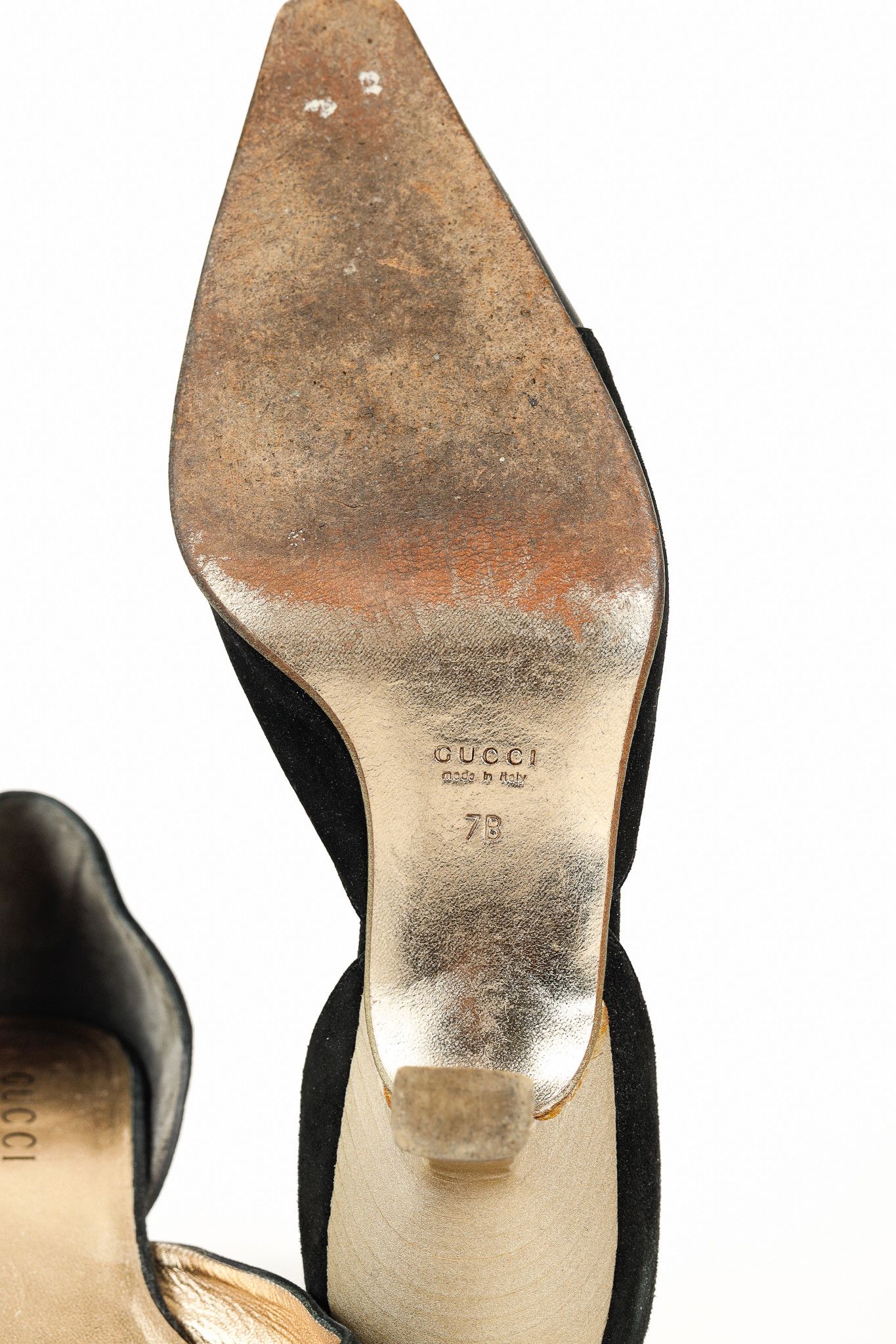 Gucci × Tom Ford Gucci Tom Ford Era Black-Suede Pointed Toe Kitten Heels Size US 7 / IT 37 - 5 Thumbnail