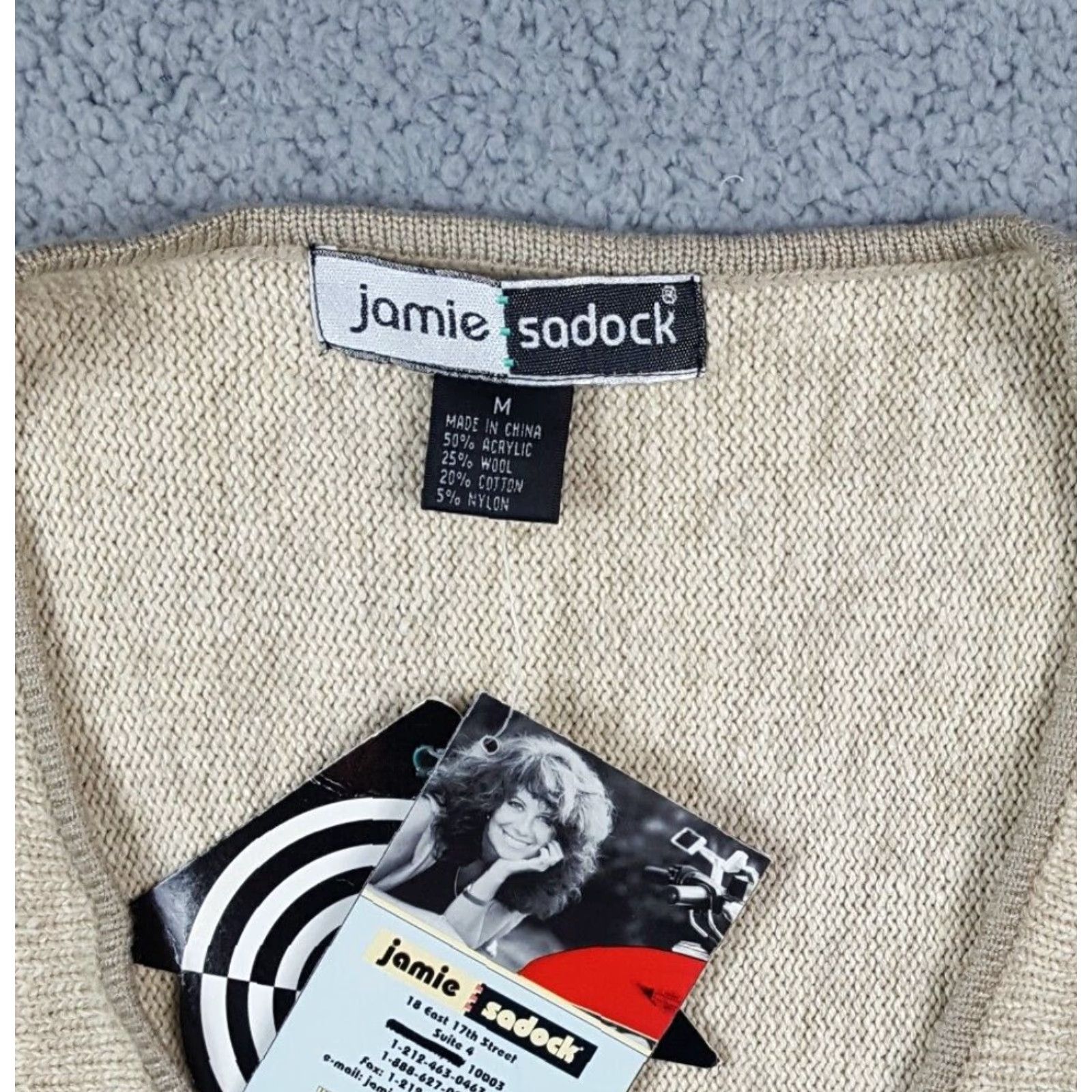 Etro VINTAGE Jamie Sadock Y2K Retro Preppy Knit Cardigan Sweater Vest Women's Medium Sleeveless Zip Up Beige 00s Casual Size M / US 6-8 / IT 42-44 - 7 Thumbnail