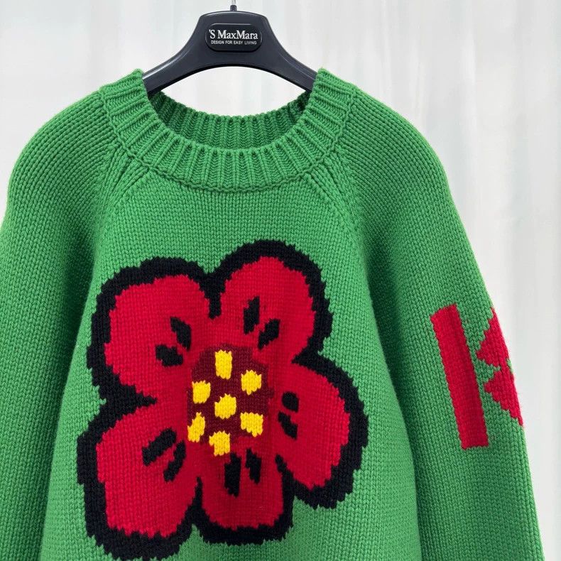 Kenzo KENZO Haitang flower wool knit sweater Size S / US 4 / IT 40 - 3 Thumbnail