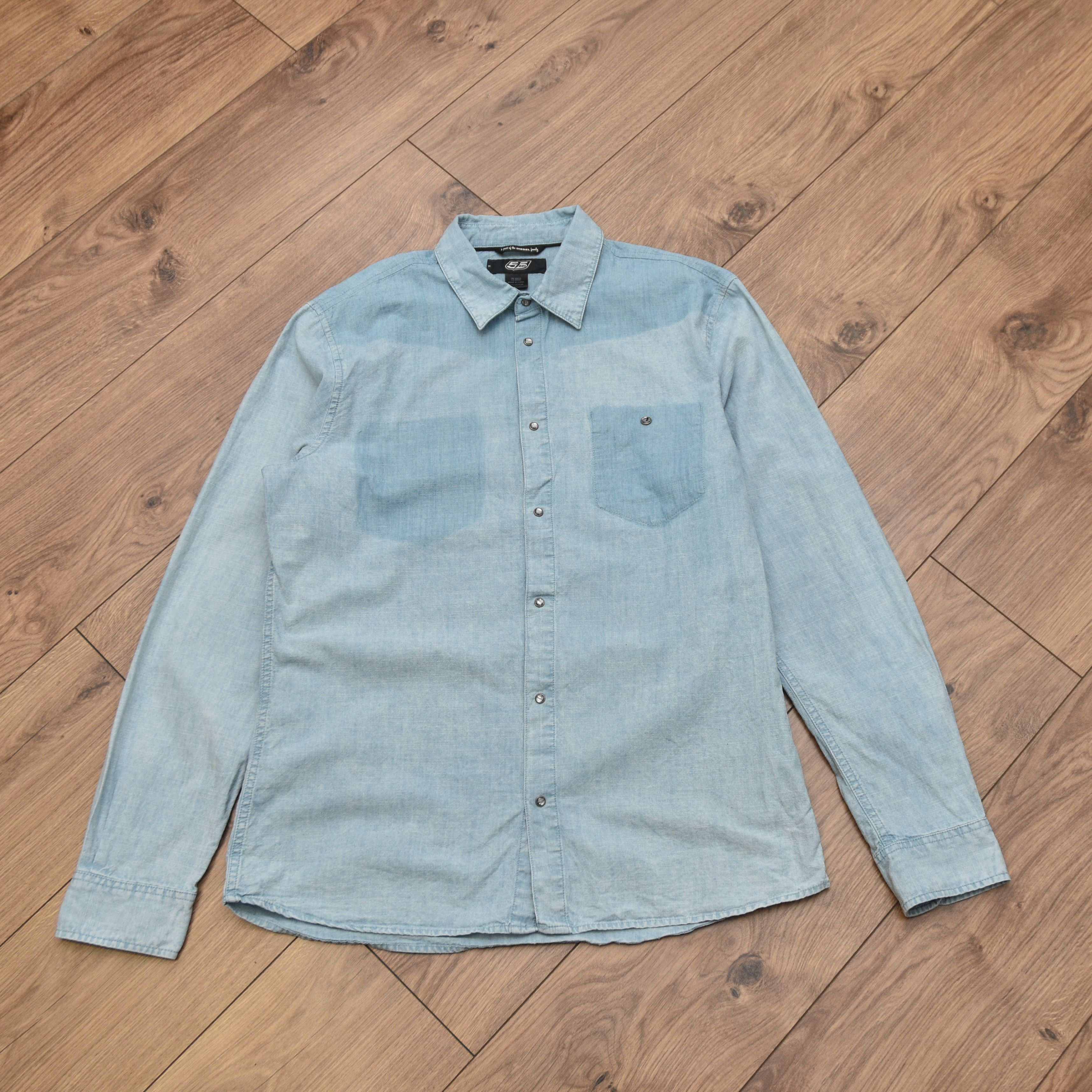 55DSL 90s 55 DSL distressed Diesel Very Rare Faded Denim Shirt Size US L / EU 52-54 / 3 - 5 Thumbnail