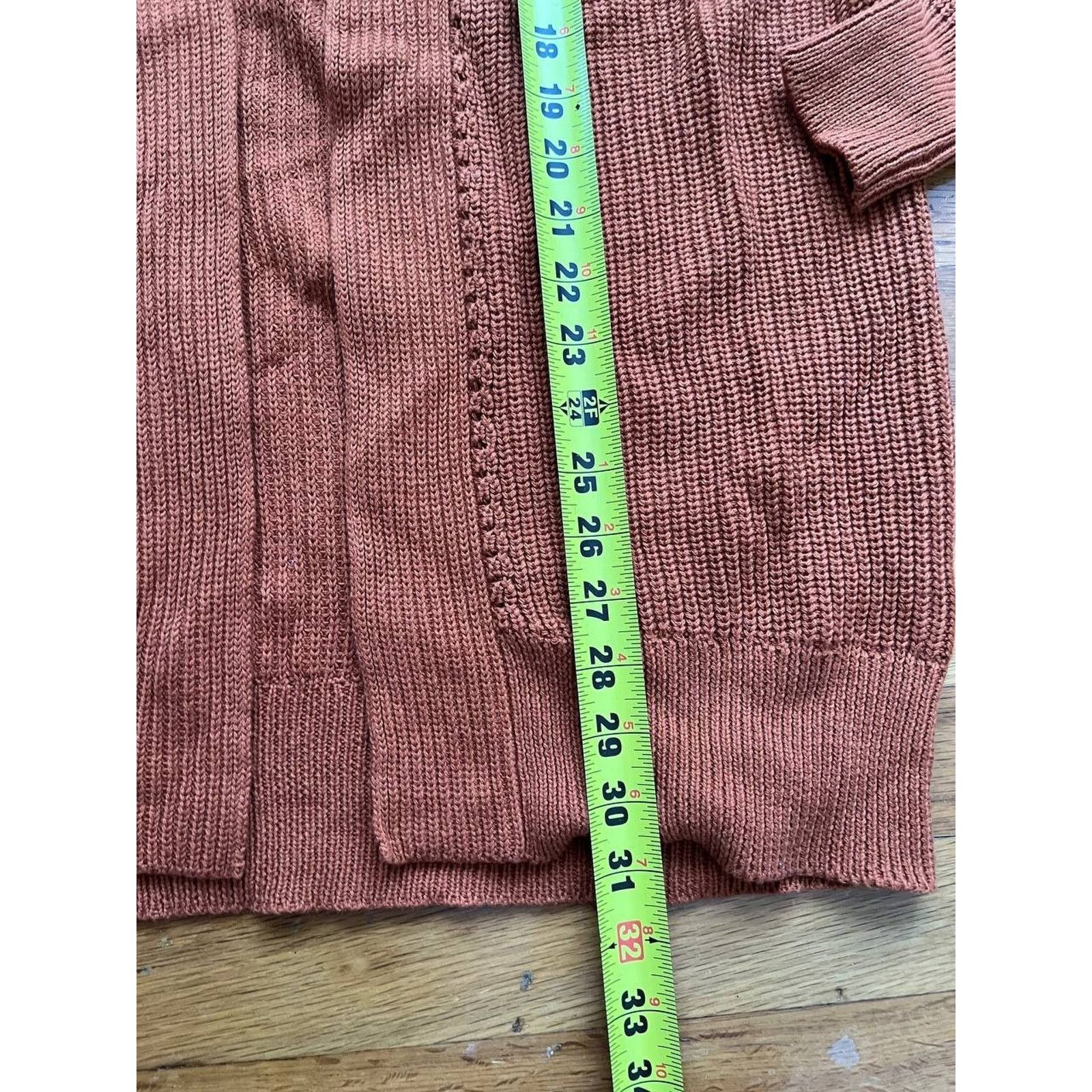 BP. BP Cotton Open Front Long Cardigan Sweater Orange S A003145 Size S / US 4 / IT 40 - 4 Thumbnail