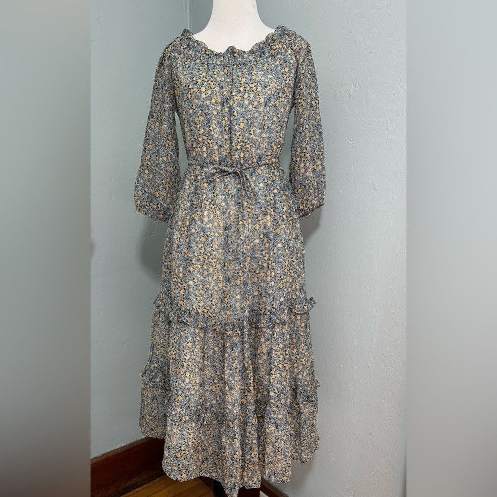 Anthropologie Anthropologie Kira Off-The-Shoulder Prairie Dress Size XS / US 0-2 / IT 36-38 - 2 Thumbnail