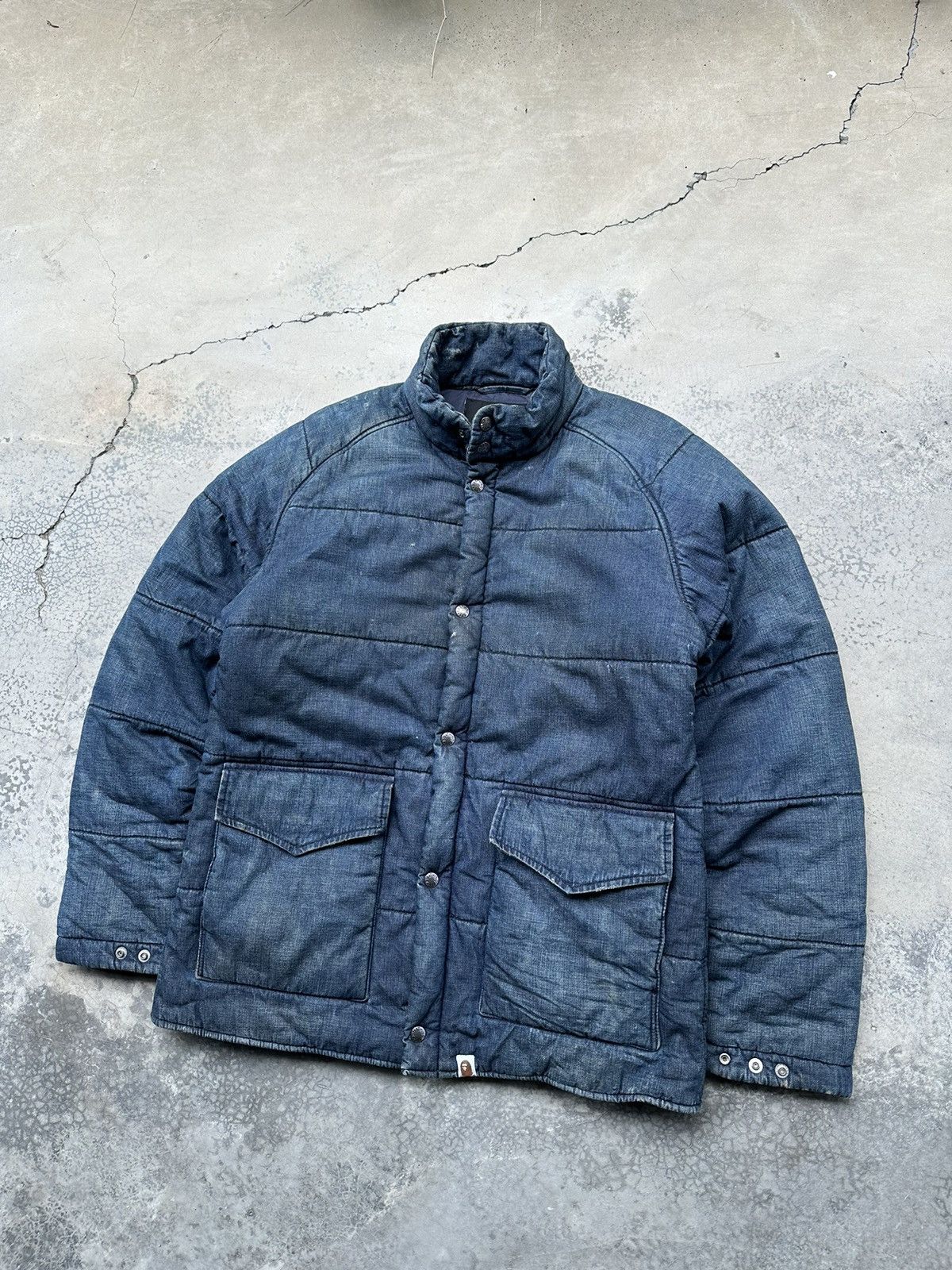 Bape 🦍Vintage A Bathing Ape Denim Utility Jacket Size US L / EU 52-54 / 3 - 1 Thumbnail