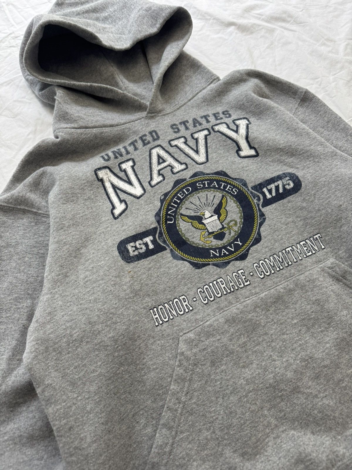 Vintage Vintage 90s Boxy Navy United States Hoodie Size US M / EU 48-50 / 2 - 2 Thumbnail