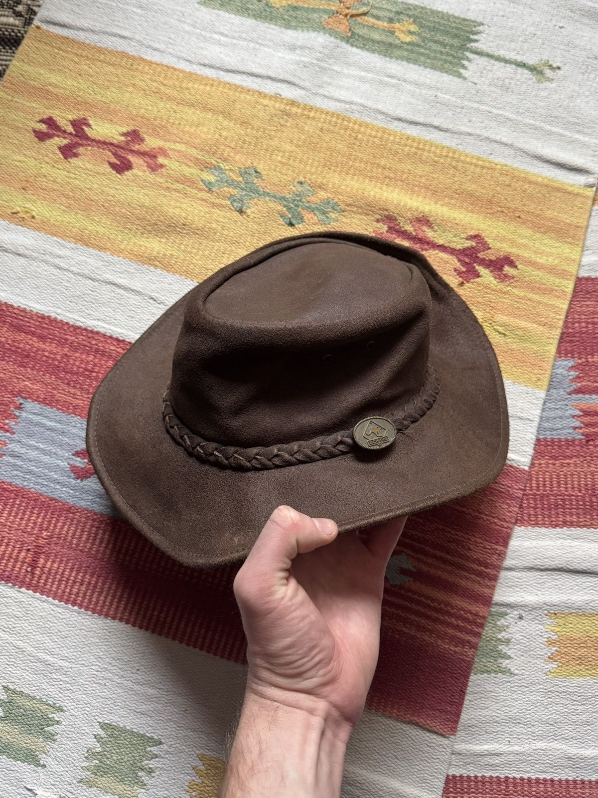 Genuine Leather Vintage Genuine Leather Australian Brown Cowboy Hat Size ONE SIZE - 1 Thumbnail