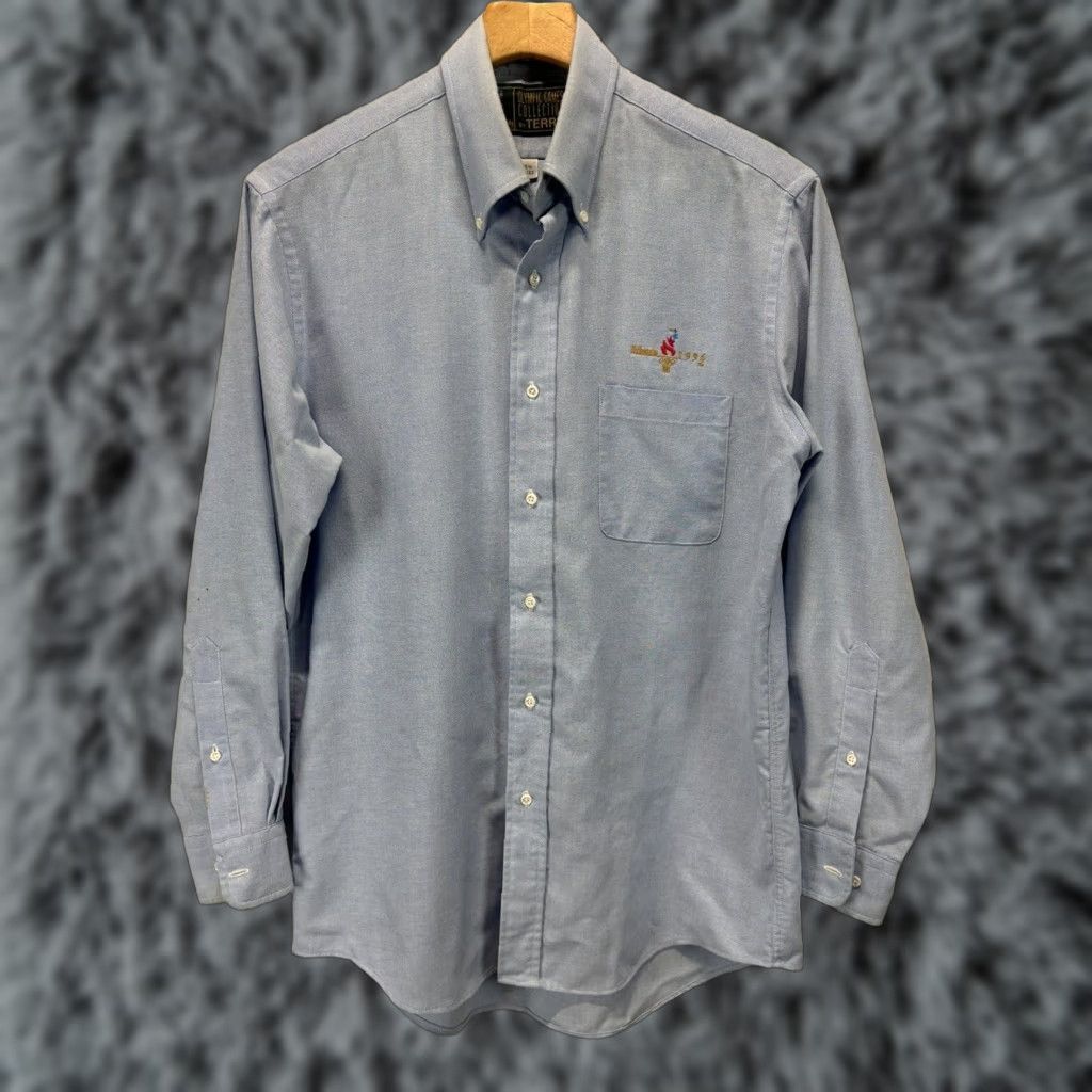 Vintage VINTAGE Atlanta 1996 Olympics Shirt Main Selling Point: Embroidered Button-Front Shirt Adult Men 15.5 Blue 1990s Olympic Mens Shirt Size US M / EU 48-50 / 2 - 1 Thumbnail