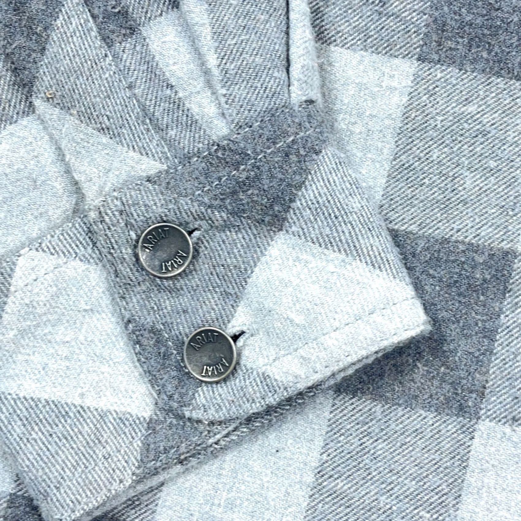Ariat Ariat Shacket Men L Gray Buffalo Plaid Flannel Shirt Jacket Blanket Lined Shirt Jacket Regular Fit Quilted Lined Cotton Pocket Jacket Size US L / EU 52-54 / 3 - 4 Thumbnail