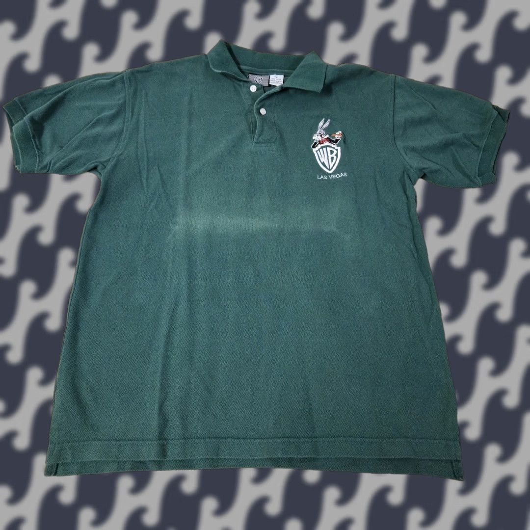 Vintage VINTAGE Warner Bros Polo Shirt Mens M Green Bugs Bunny Las Vegas Embroidered 90s Size US M / EU 48-50 / 2 - 1 Thumbnail