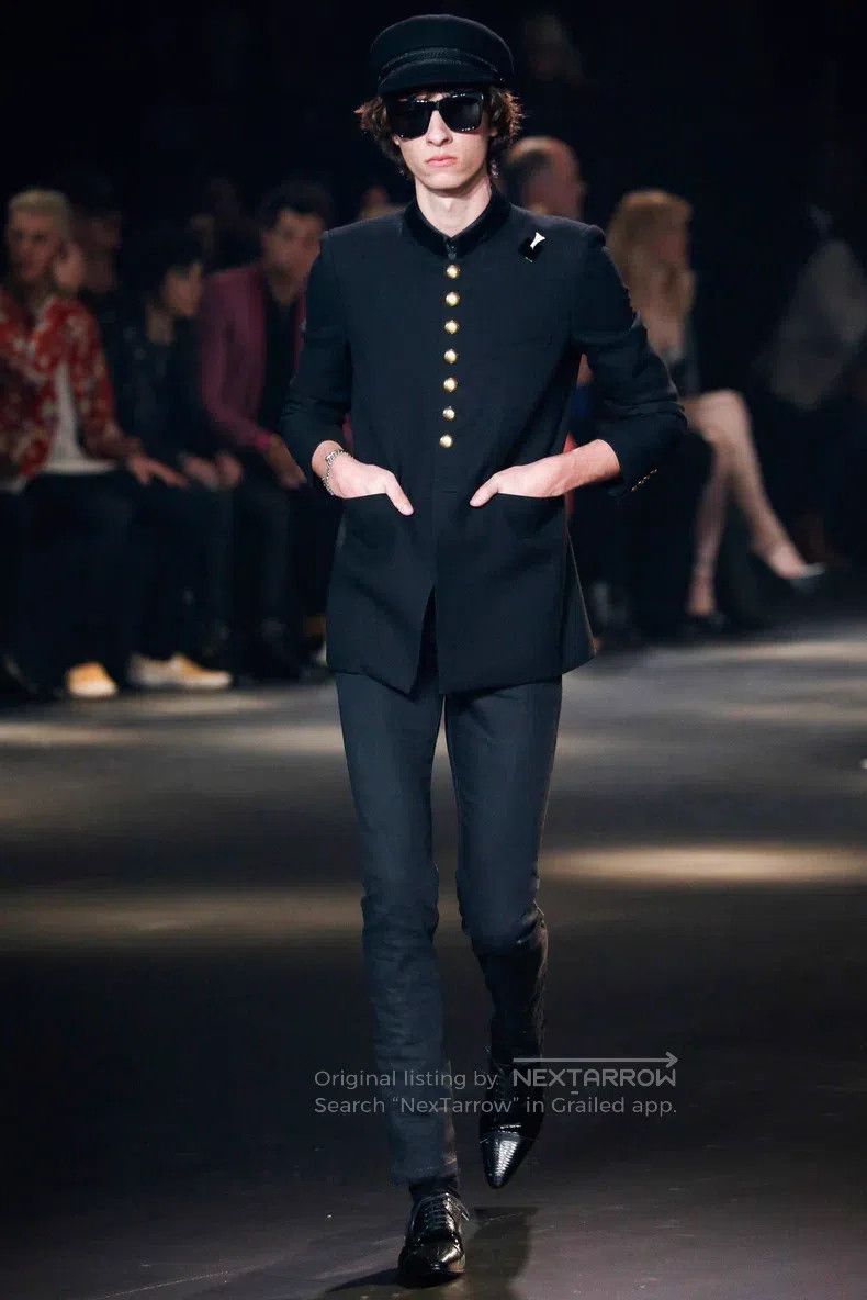 Saint Laurent Paris Saint Laurent Paris Velvet stand collar gold button Zhongs Size US M / EU 48-50 / 2 - 9 Thumbnail