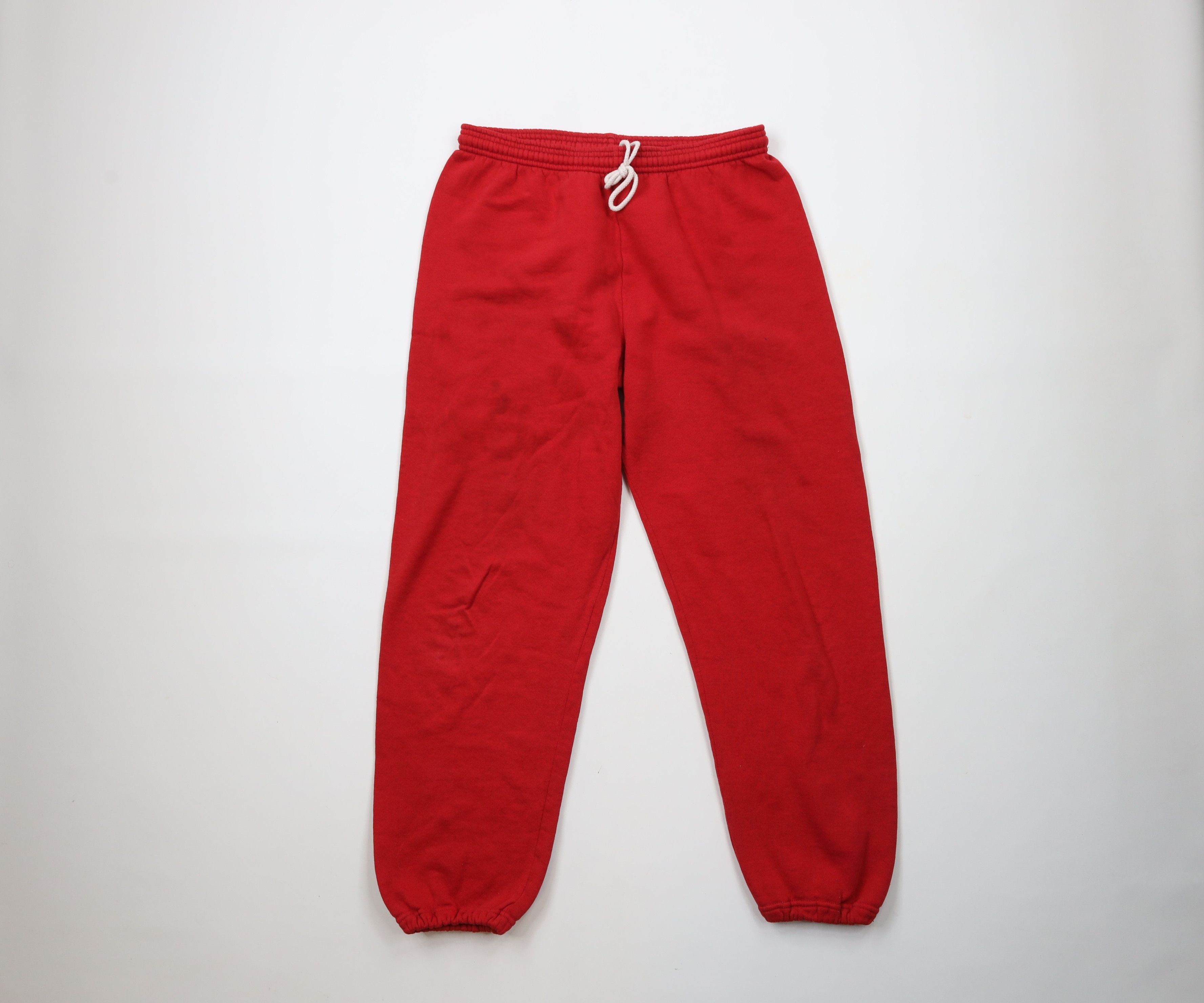 Vintage Vintage 90s Streetwear Blank Sweatpants Joggers Red USA Size US 36 / EU 52 - 1 Thumbnail
