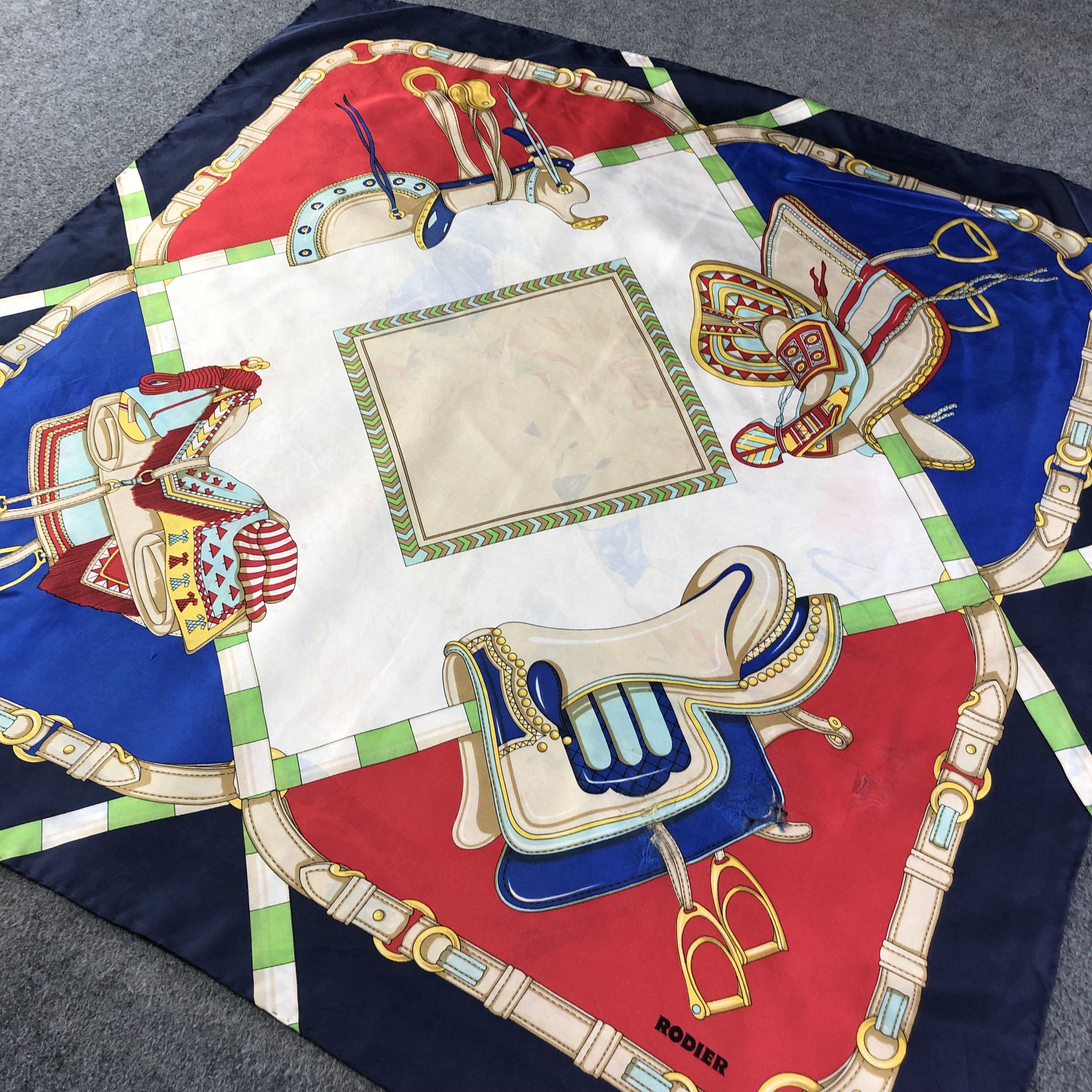 Japanese Brand Vintage Rodier Luxury Hand Rolled Silk Scarf M490 Size ONE SIZE - 2 Thumbnail