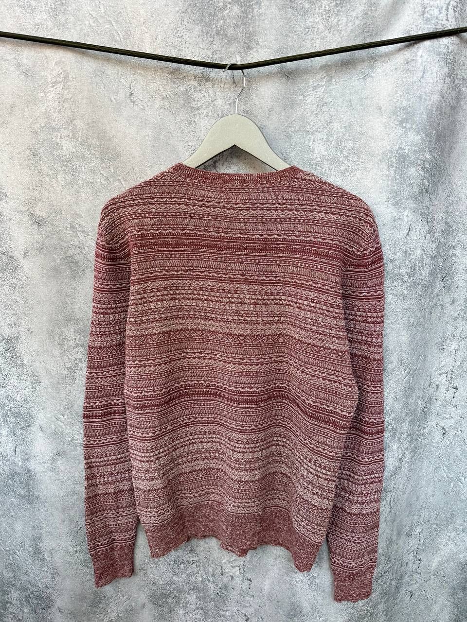 Allsaints AllSaints Maroon Cotton/Linen Halsey Crew Indigo Sweater Size US M / EU 48-50 / 2 - 3 Thumbnail