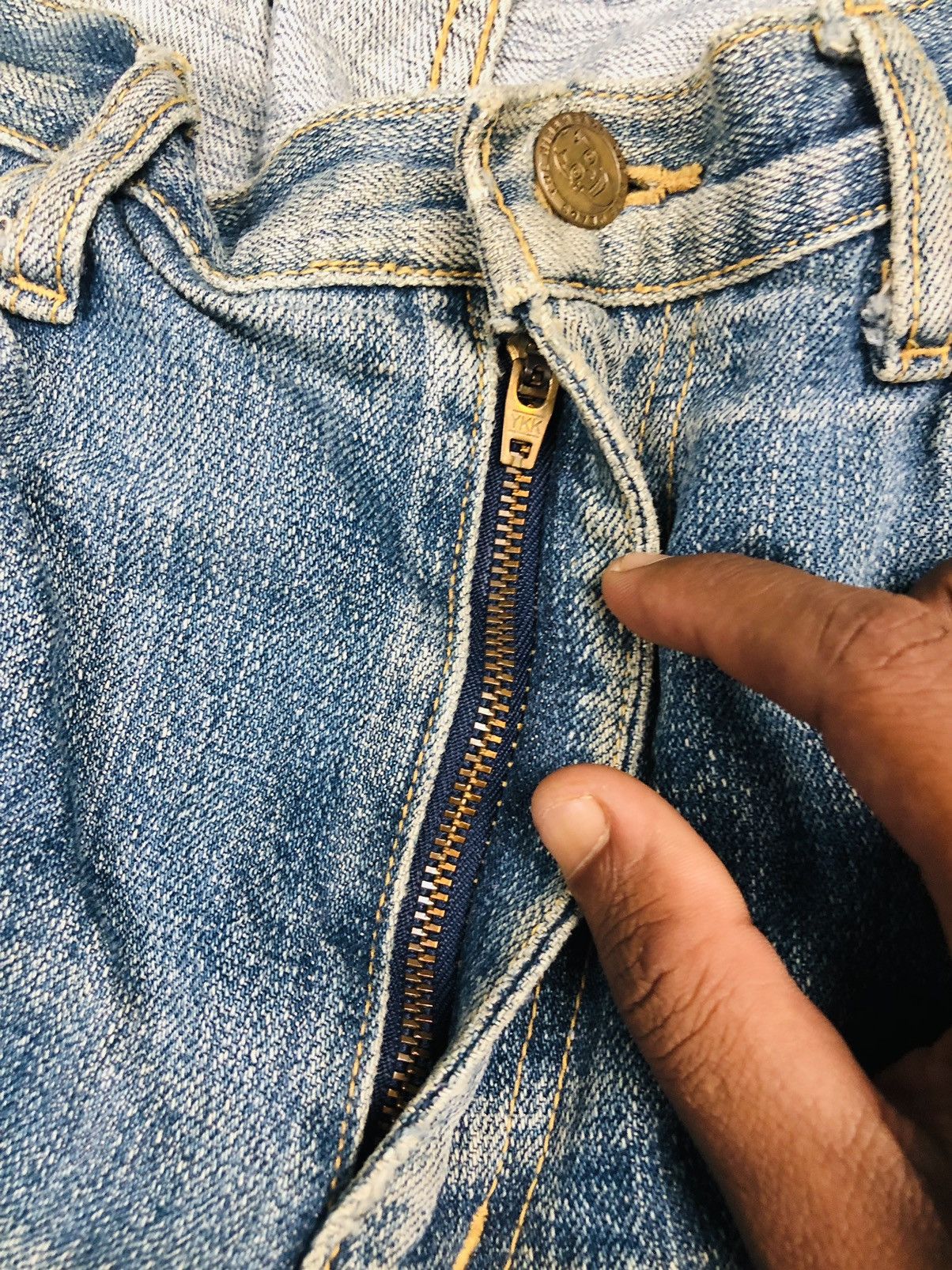 If Six Was Nine 90s Workwear Style Cargo Jeans Skull Button (38) Size US 30 / EU 46 - 8 Thumbnail