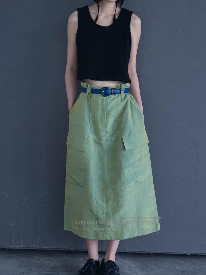 Kenzo Kenzo Ivory color glossy linen and silk skirt Size 25" / US 0 / IT 36 - 2 Thumbnail