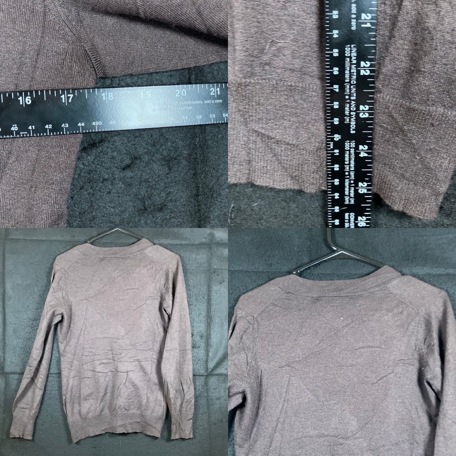 Banana Republic VINTAGE Banana Republic Women Sweater Brown Pullover V-Neck Silk Cashmere Wool Stretch S Size S / US 4 / IT 40 - 8 Thumbnail