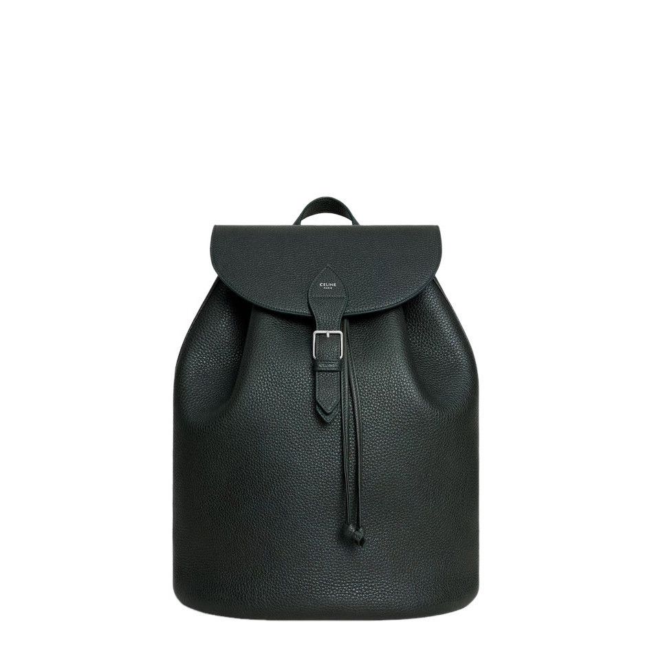Celine CELINE Folco $3650 Night Green Grained Leather Backpack New Size ONE SIZE - 1 Thumbnail