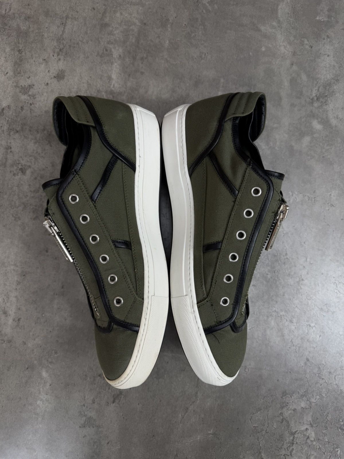 Dsquared2 Dsquared2 Zip Sneakers Green Canvas Low Top Size 44 Size US 10 / EU 43 - 11 Thumbnail