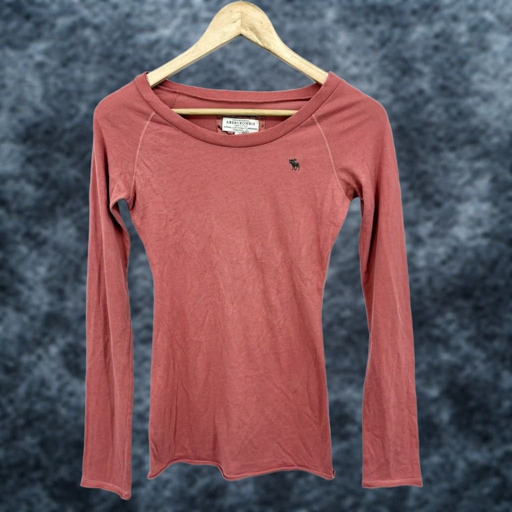 Abercrombie & Fitch VINTAGE Abercrombie & Fitch Top Shirt XS Pink Ribbed Boat Neck Coquette Bella Elena Slim Womens Short Sleeve Pullover Blouse Casual 2000s Size XS / US 0-2 / IT 36-38 - 1 Thumbnail