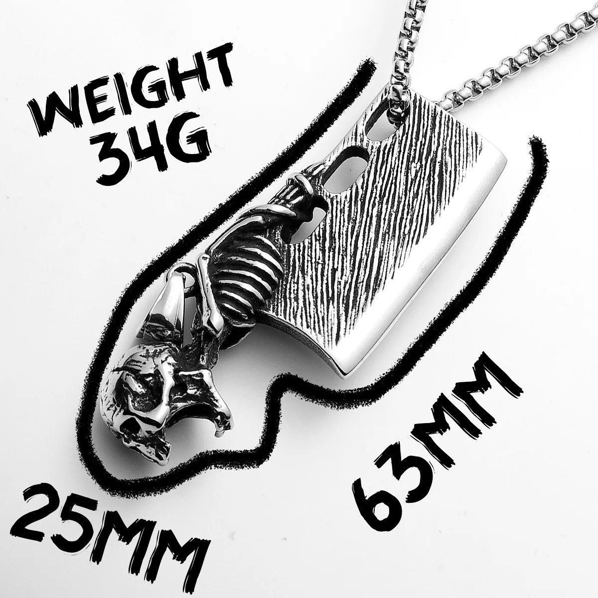 Other Skull Knife Pendant Accessories Necklace Gifts For Him Size ONE SIZE - 6 Thumbnail