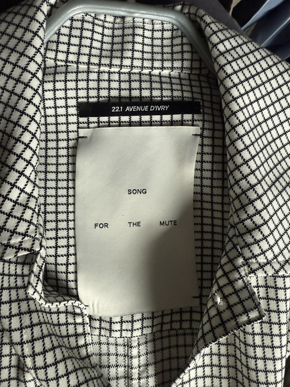Song For The Mute Song For The Mute Brooch-detail Gingham Shirt Jacket Size US M / EU 48-50 / 2 - 3 Thumbnail