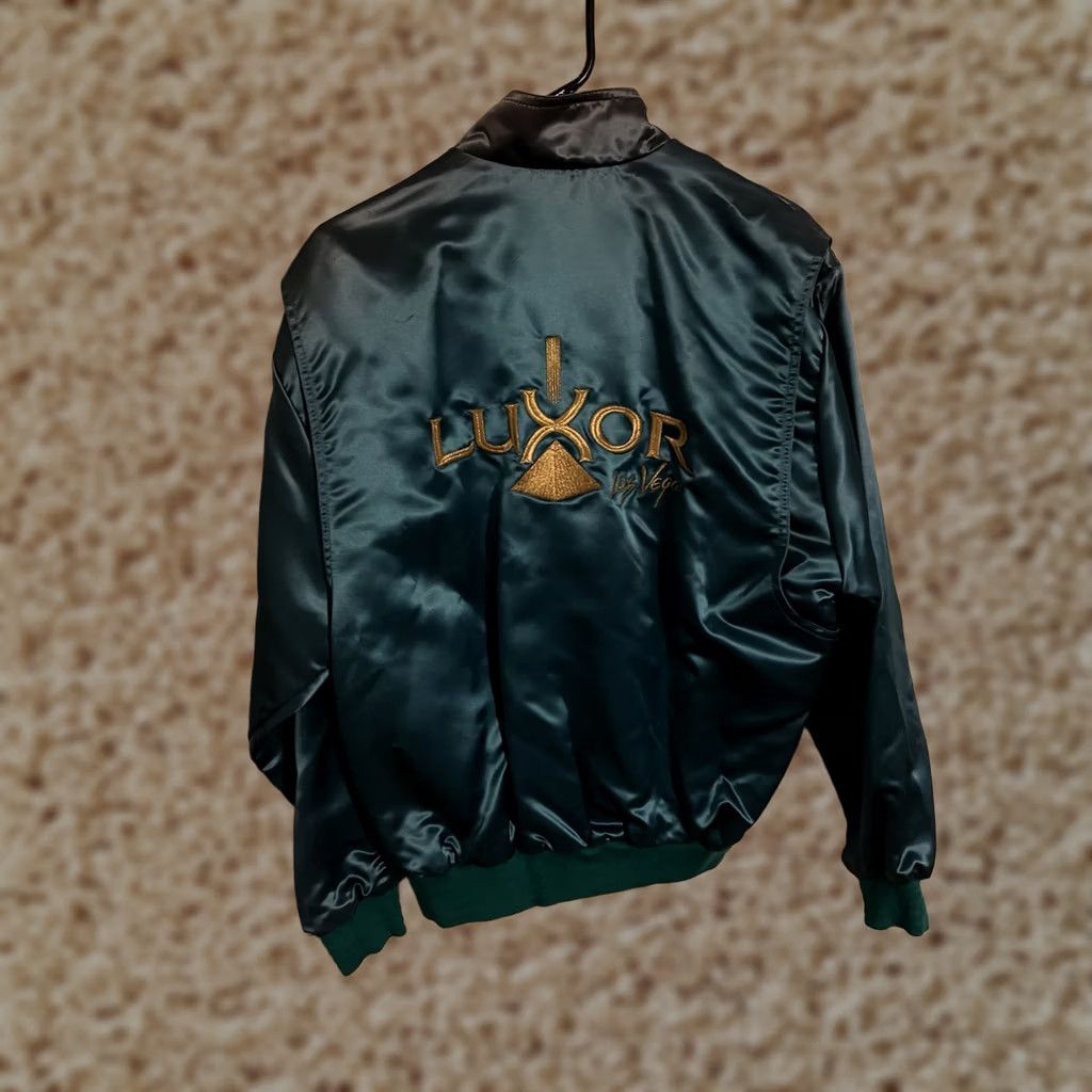 Altea VINTAGE PYRAMID Luxor Las Vegas Hotel Casino Teal Satin Bomber Jacket Mens M New Size US M / EU 48-50 / 2 - 1 Thumbnail
