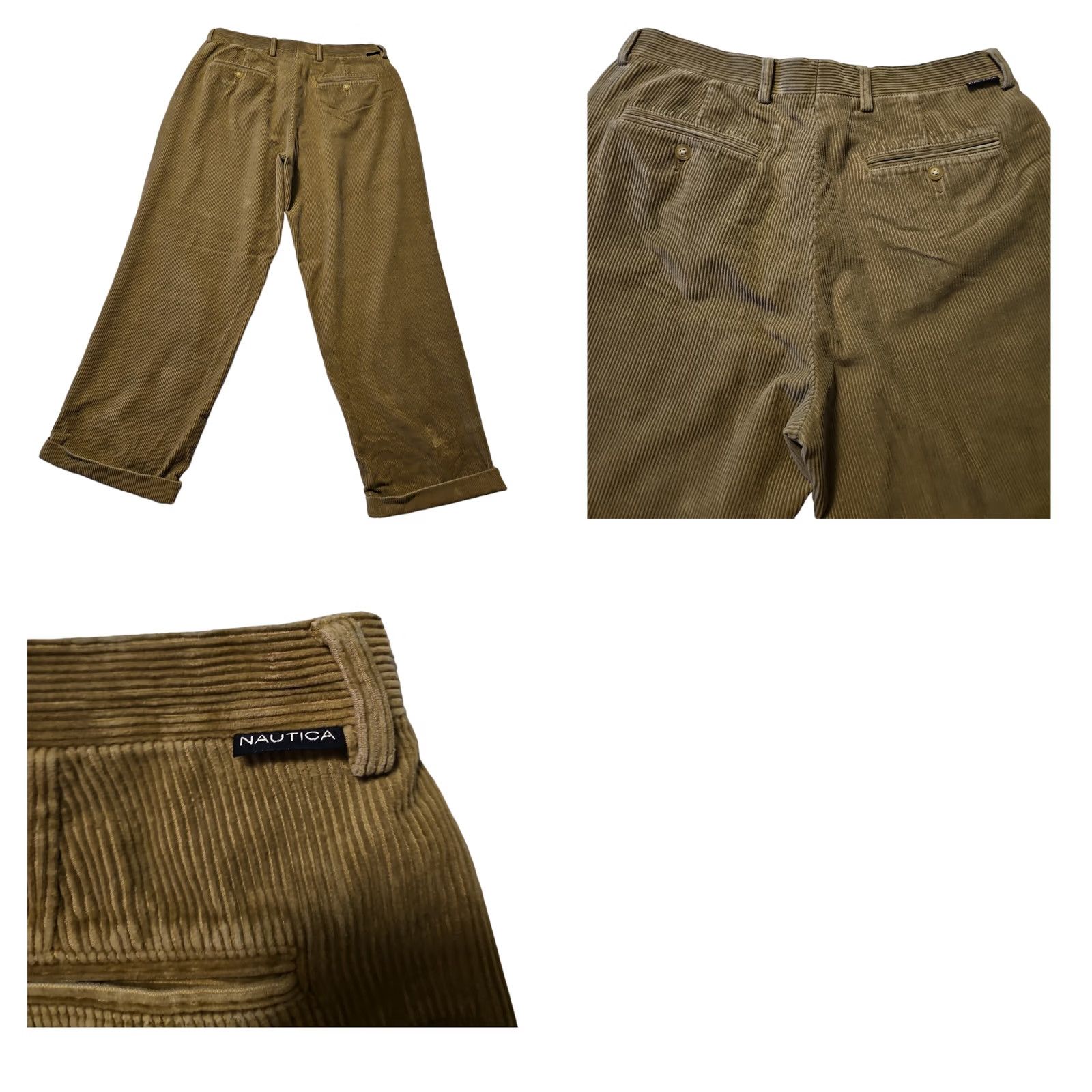Nautica VINTAGE Nautica Rigger Corduroy Pants Men's 36 Classic Fit 90s Y2K Beige Wide-Leg Pants Mens Size US 36 / EU 52 - 8 Thumbnail