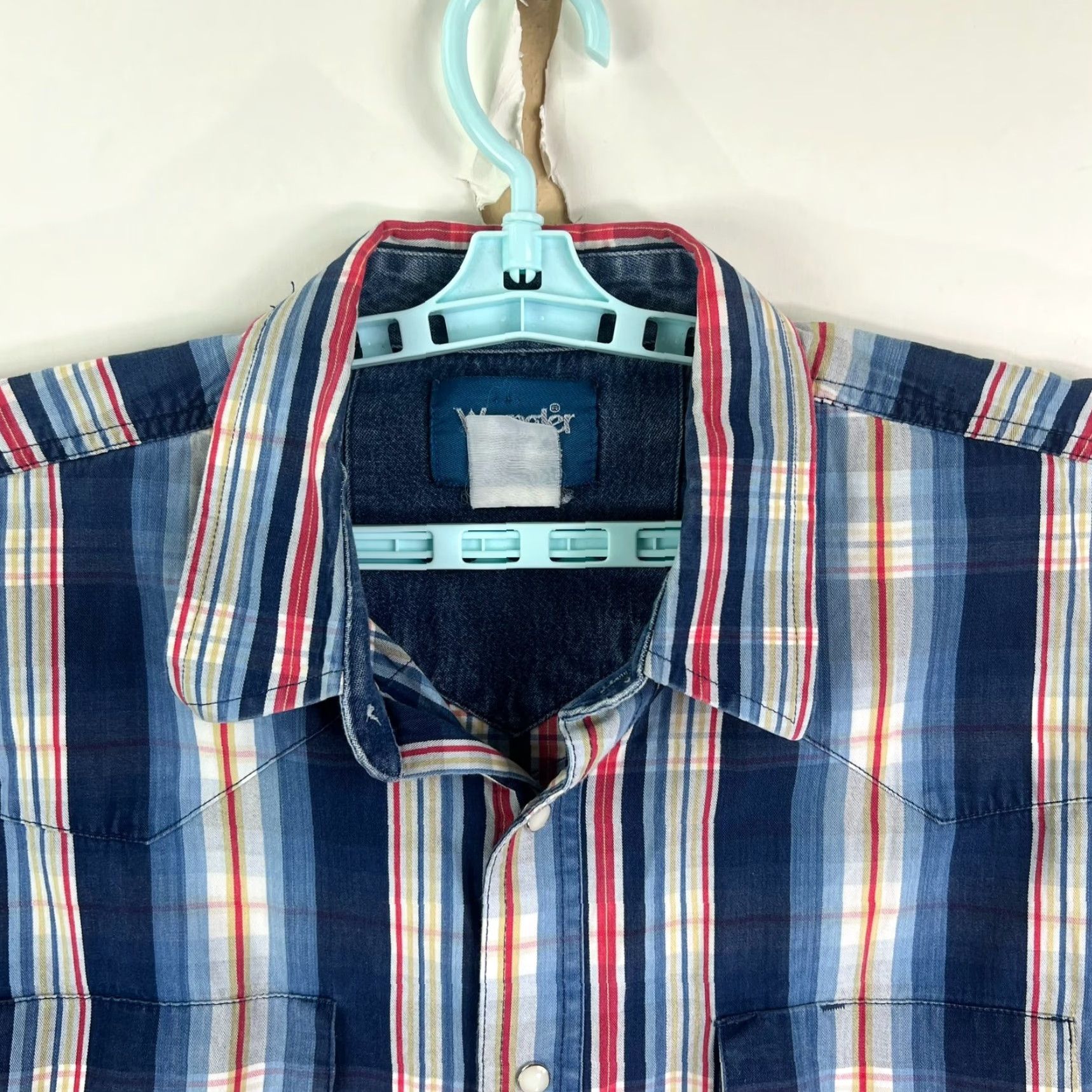 Wrangler VINTAGE Wrangler Western Shirt Men XL Blue Striped Long Sleeve Button-Up Western Theme Size US XL / EU 56 / 4 - 2 Thumbnail