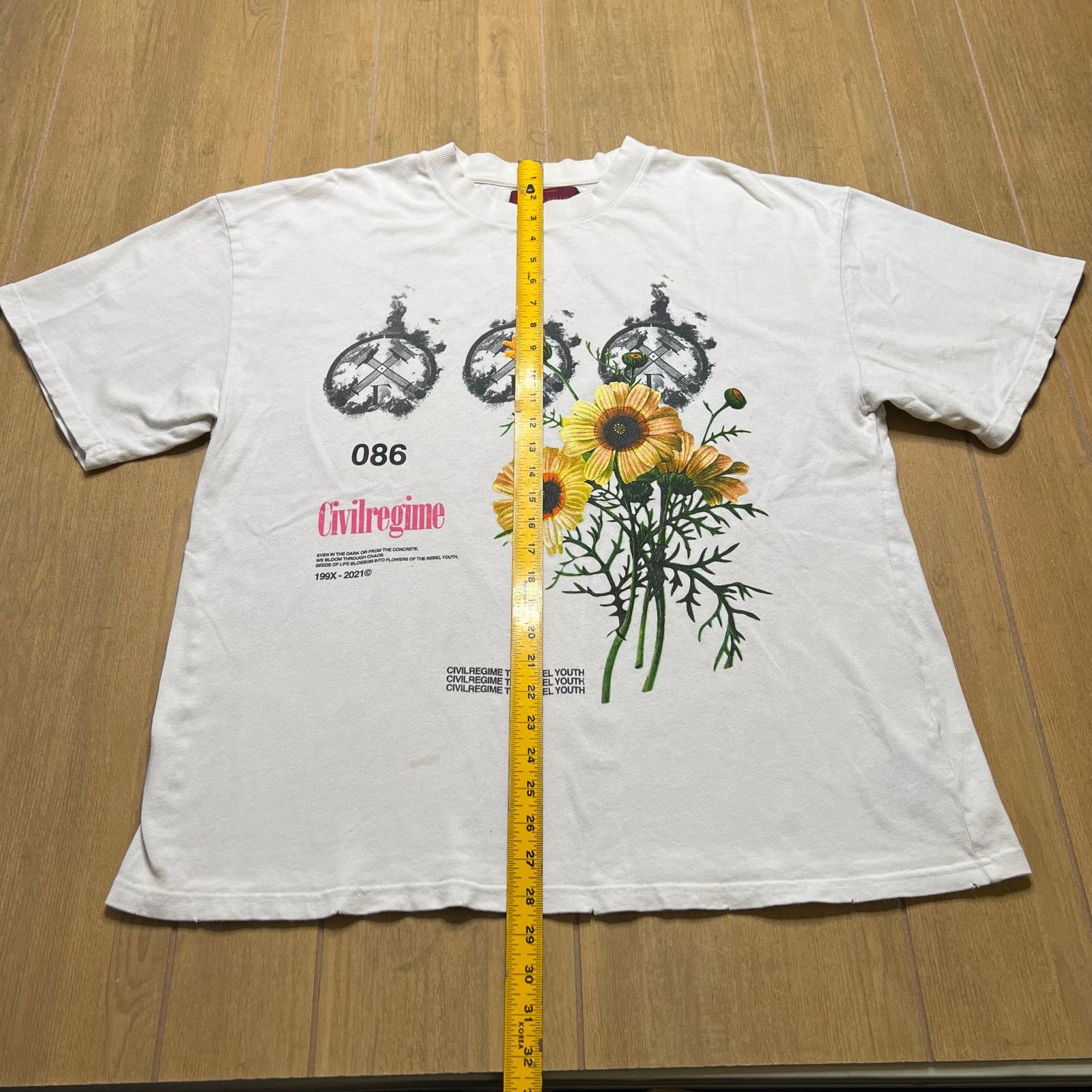 Civil Regime Civil Regime Floral Graphic T Shirt Mens L Streetwear Y2K Size US L / EU 52-54 / 3 - 4 Thumbnail